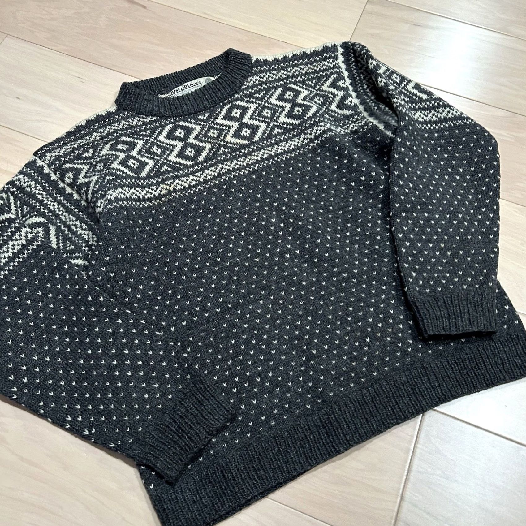 Vintage Vintage Husfliden Oslo Wool Sweater Fair Isle Womens LXL Knit Size L / US 10 / IT 46 - 3 Thumbnail