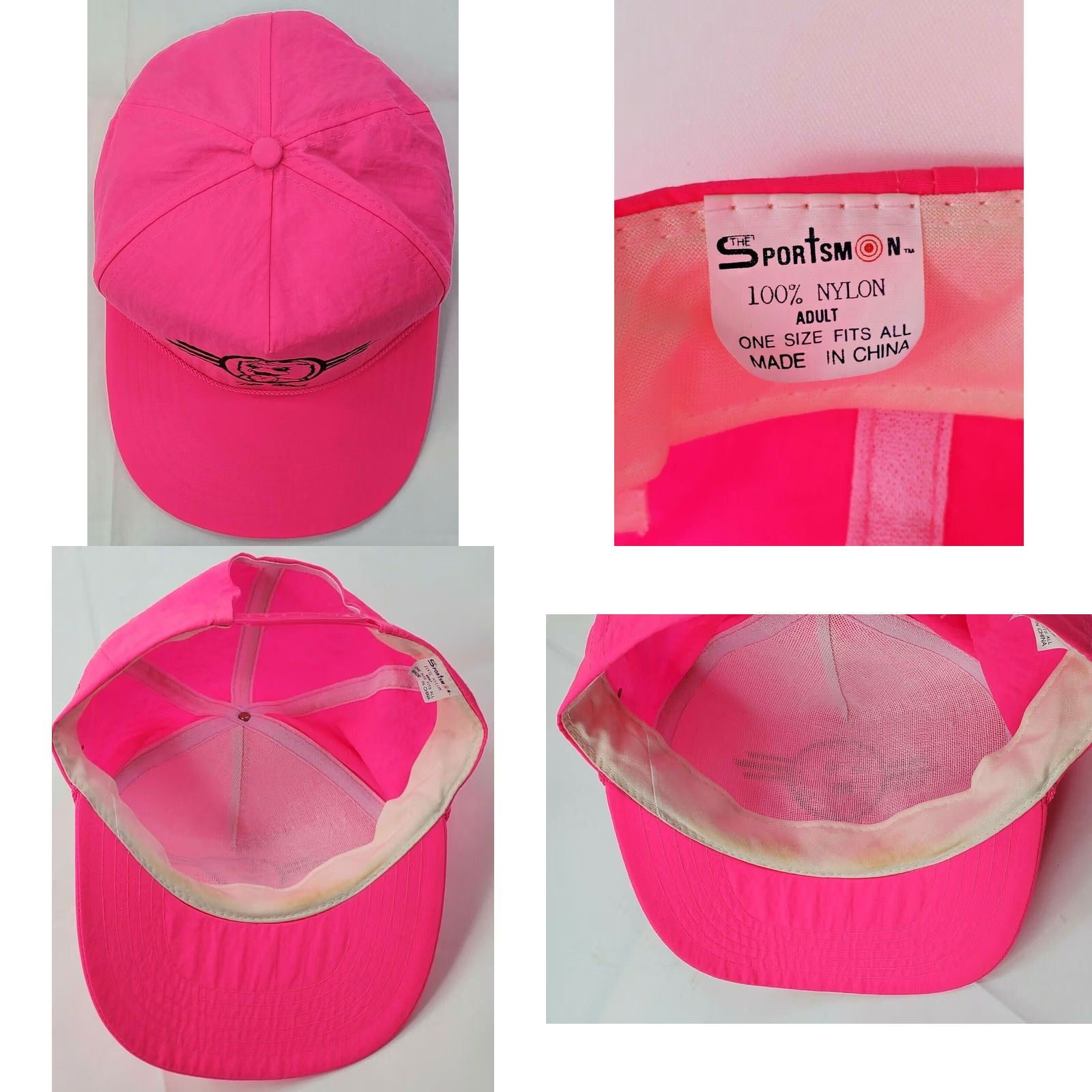 Pinko Vintage Sportsman The Bird Graphic Snapback Hat Unisex Hot Pink Adjustable Cap Size ONE SIZE - 8 Thumbnail