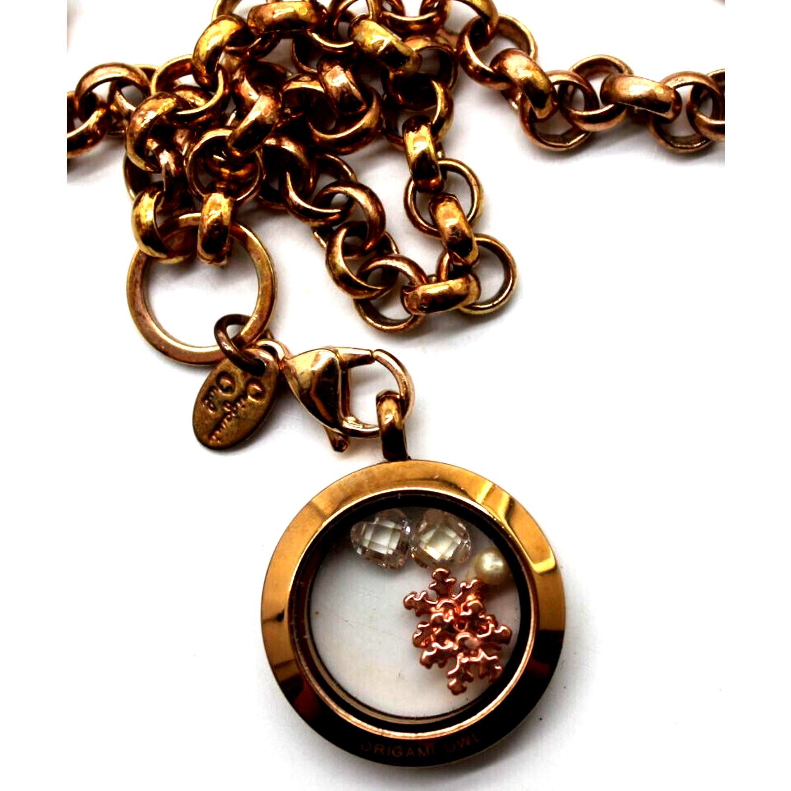 Other Owl Pendant Crystal Pearl Snowflake Charms •Changeable Clasp Size ONE SIZE - 1 Thumbnail