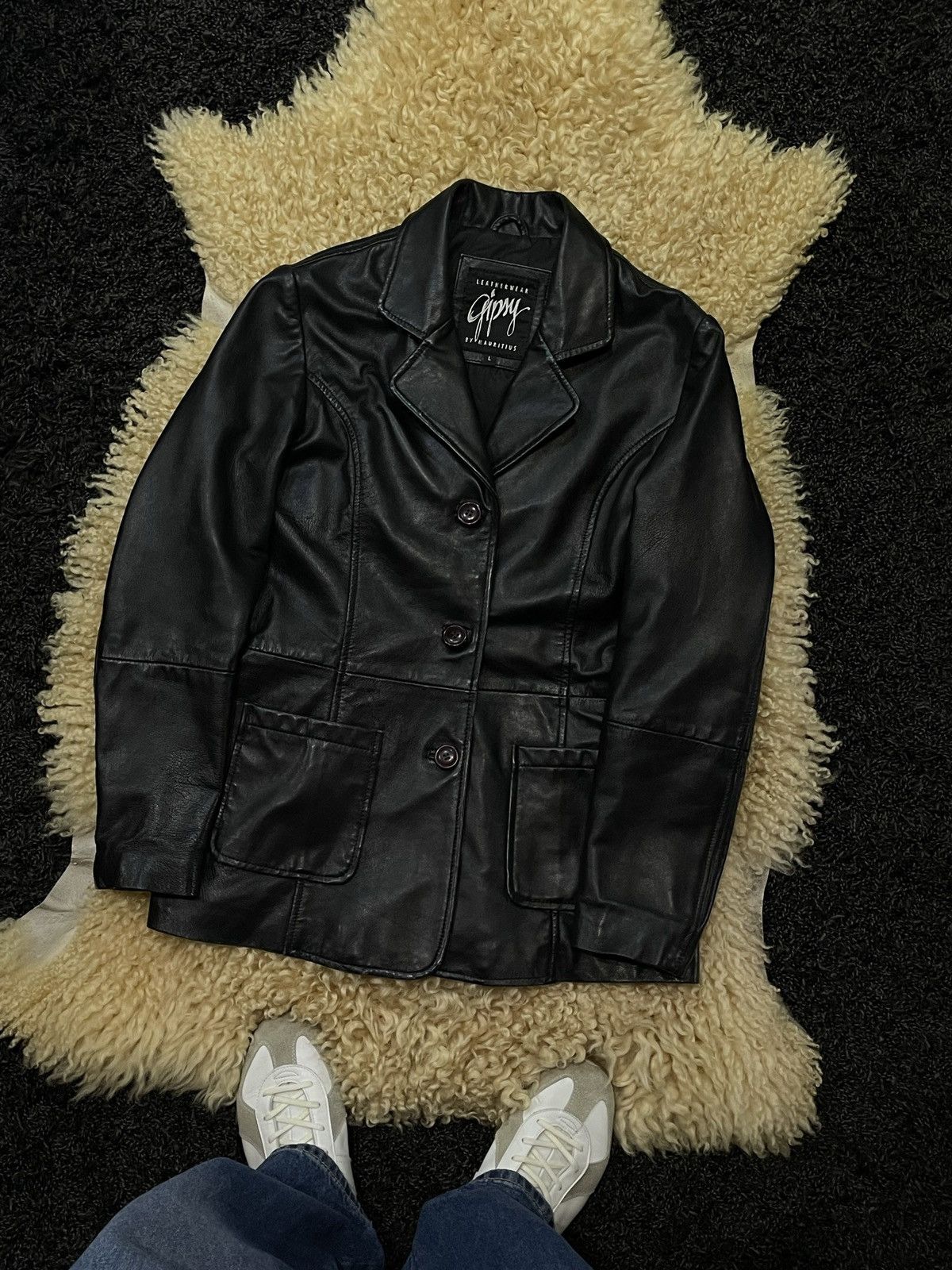 Gypsy Vintage Archive Gipsy leather coat blazer Jacket YK2 Size L / US 10 / IT 46 - 1 Thumbnail