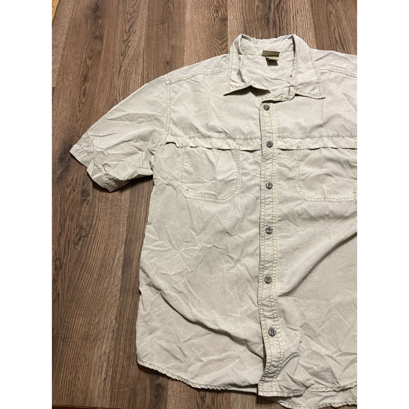 Vintage White Sierra Shirt Men M Brown Button-Up Short Sleeve Pockets Casual Regular Vintage: No (adapt to rules) Size US M / EU 48-50 / 2 - 3 Thumbnail