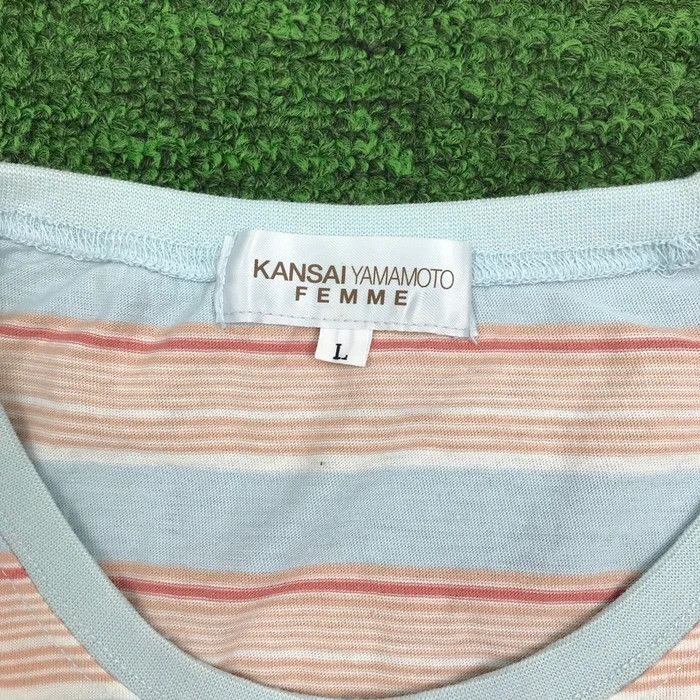 Kansai Yamamoto × Vintage SY0105 VTG KANSAI YAMAMOTO X FEMME STRIPED T-SHIRT LADIES Size L / US 10 / IT 46 - 4 Thumbnail