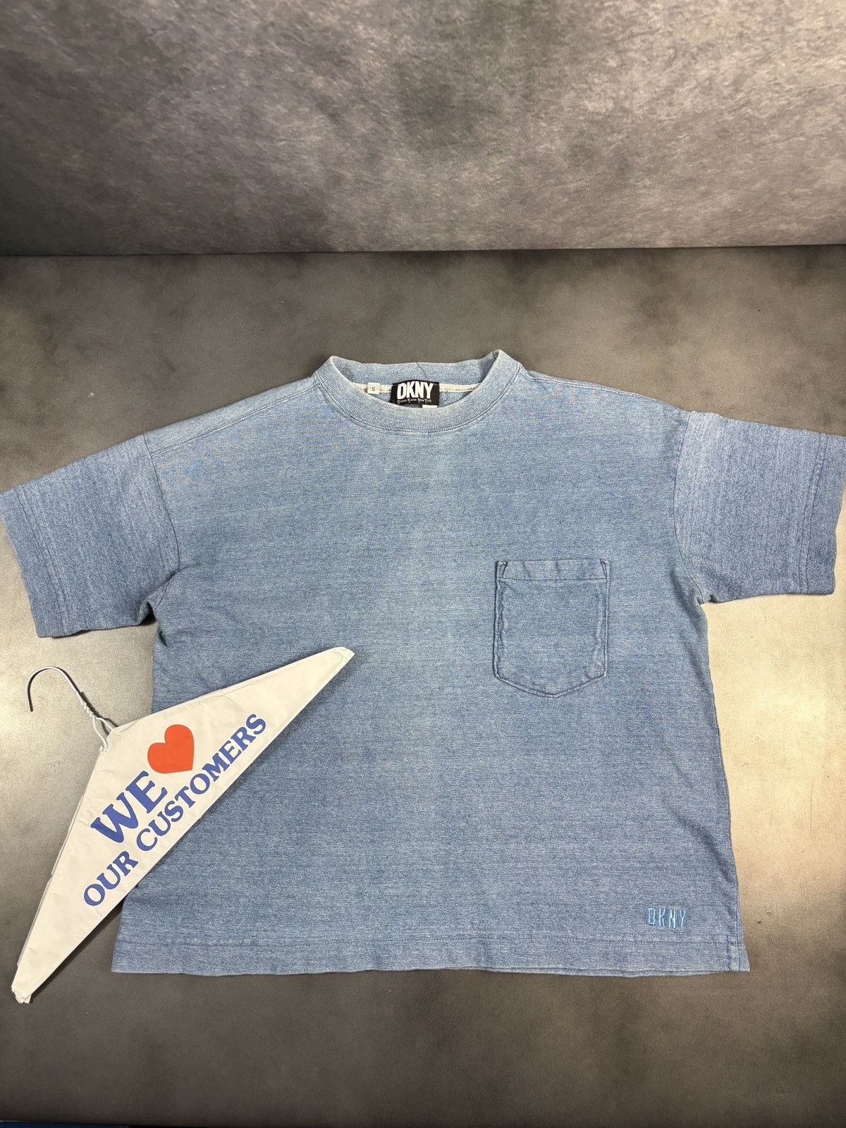 DKNY 1990s Vintage DKNY Tee Heather Crop Boxy Made in USA Donna K Size US S / EU 44-46 / 1 - 2 Thumbnail