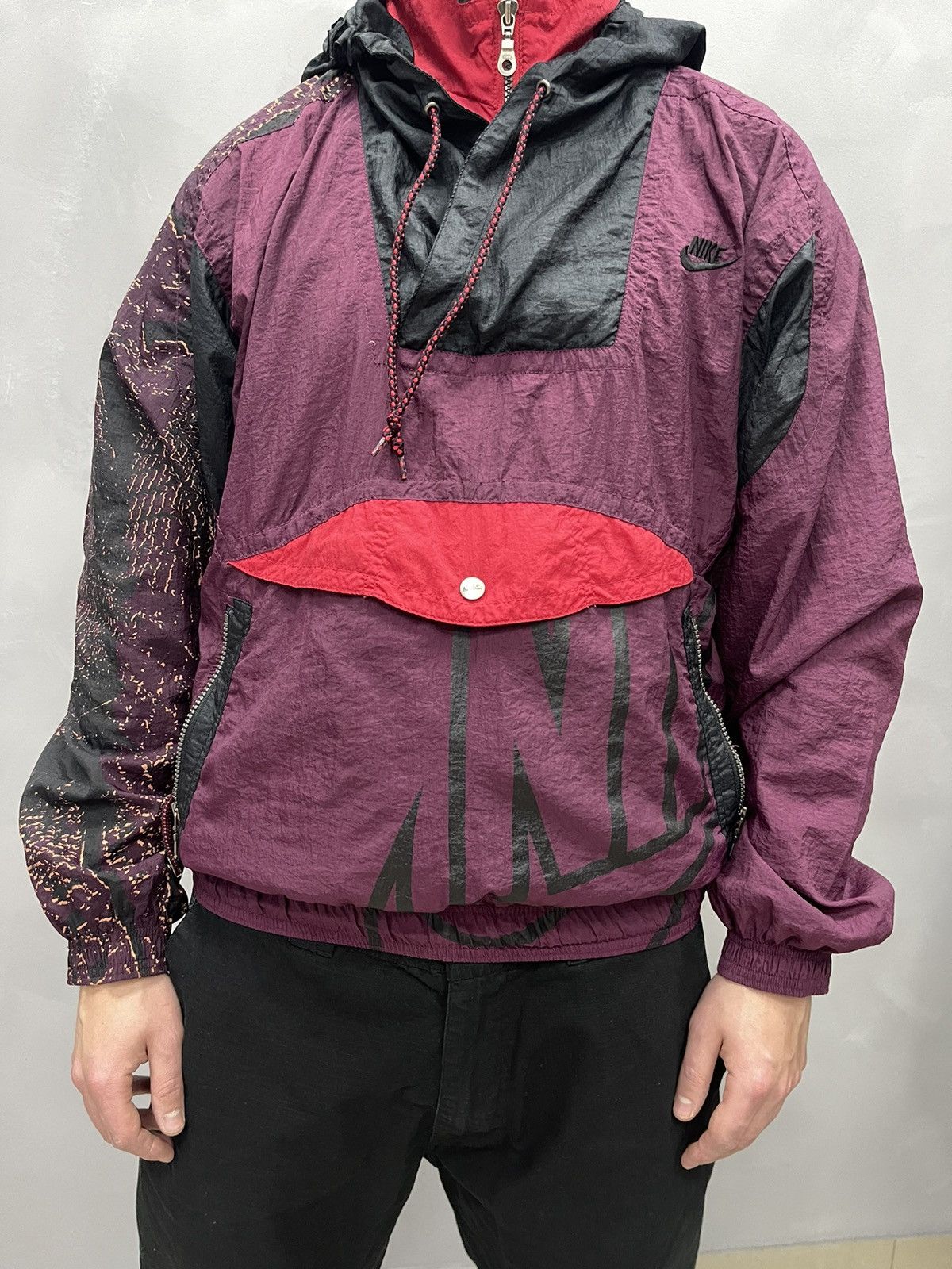 Wind Nike jacket vintage big logo Rare