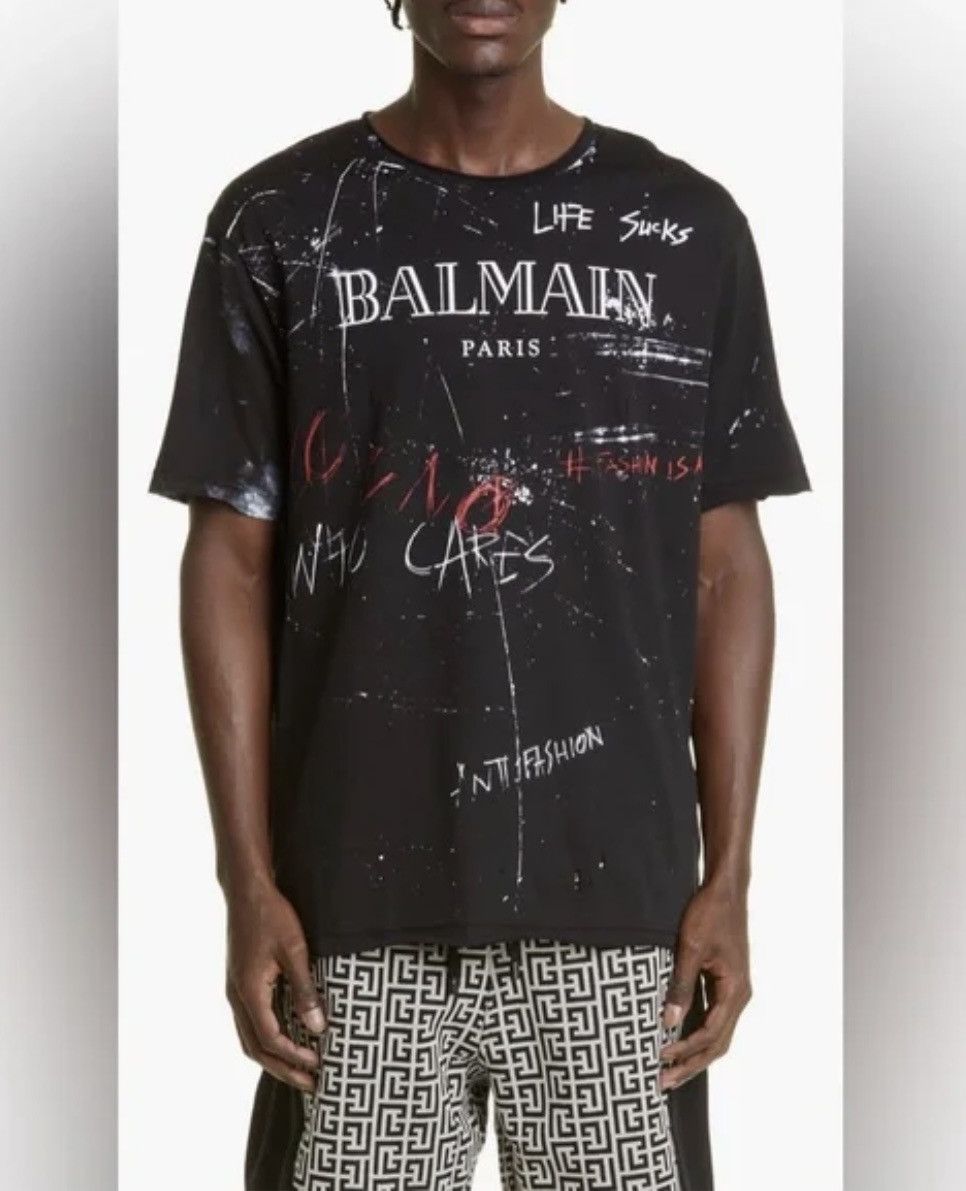 Balmain Balmain Men's Black No is No T-shirt Size US XS / EU 42 / 0 - 1 Thumbnail