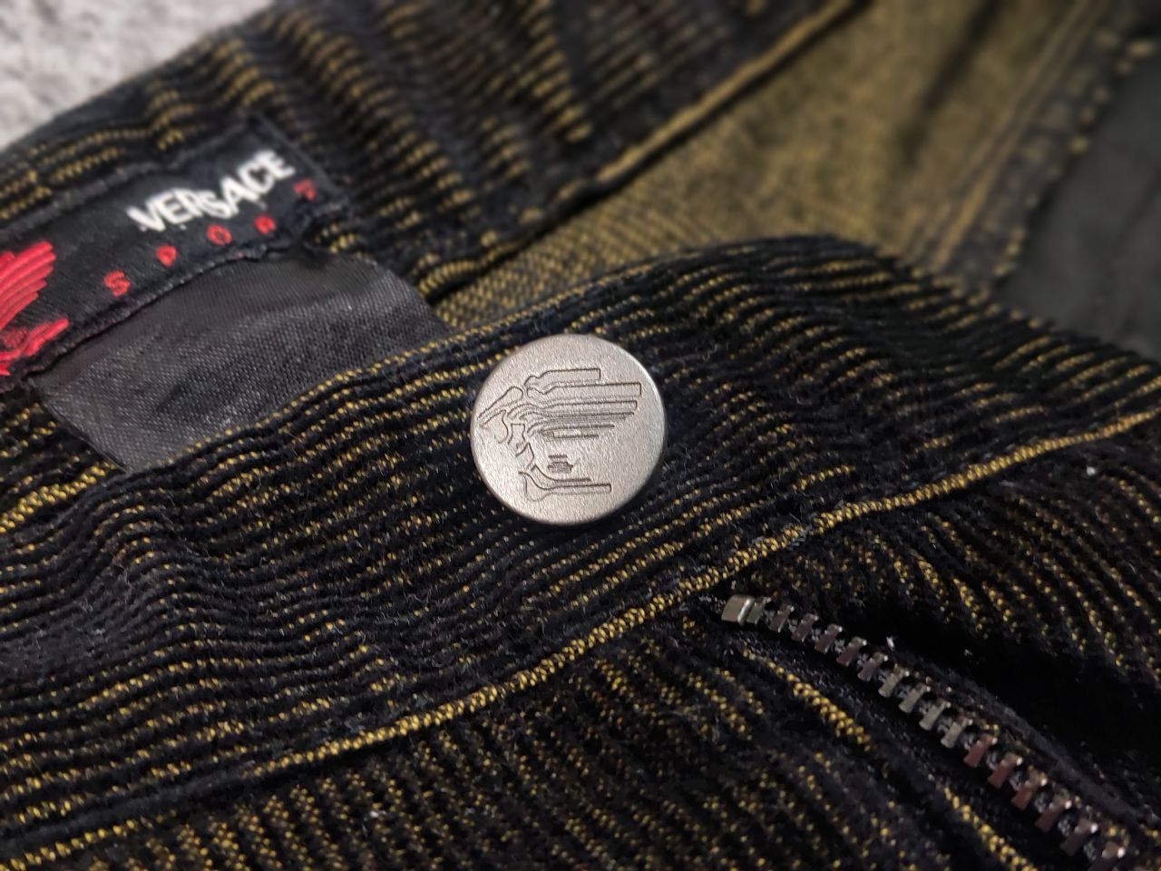 Versace 🔥 Vintage 90's Versace Corduroy Gradient fabric Zip Pants Size US 34 / EU 50 - 19 Thumbnail