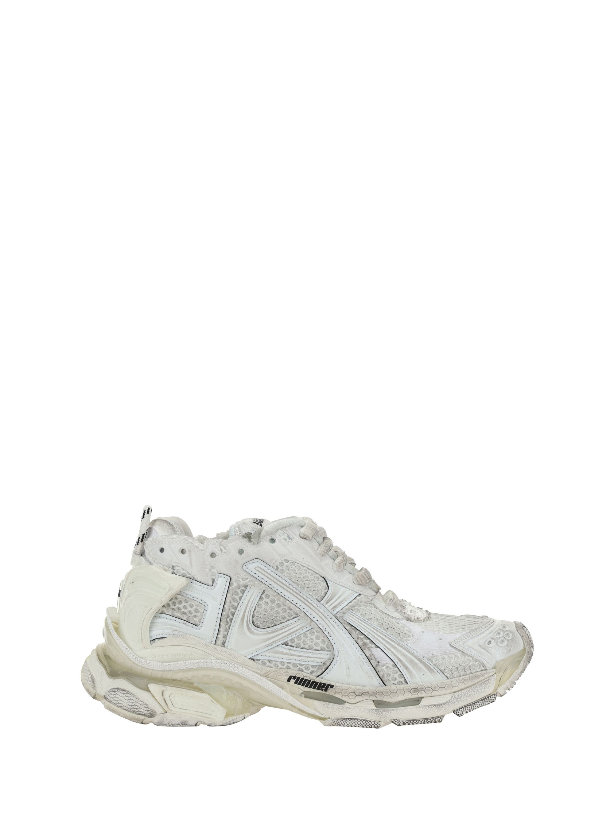 image of Balenciaga Runner Mesh Sneakers in White, Women's (Size 10)