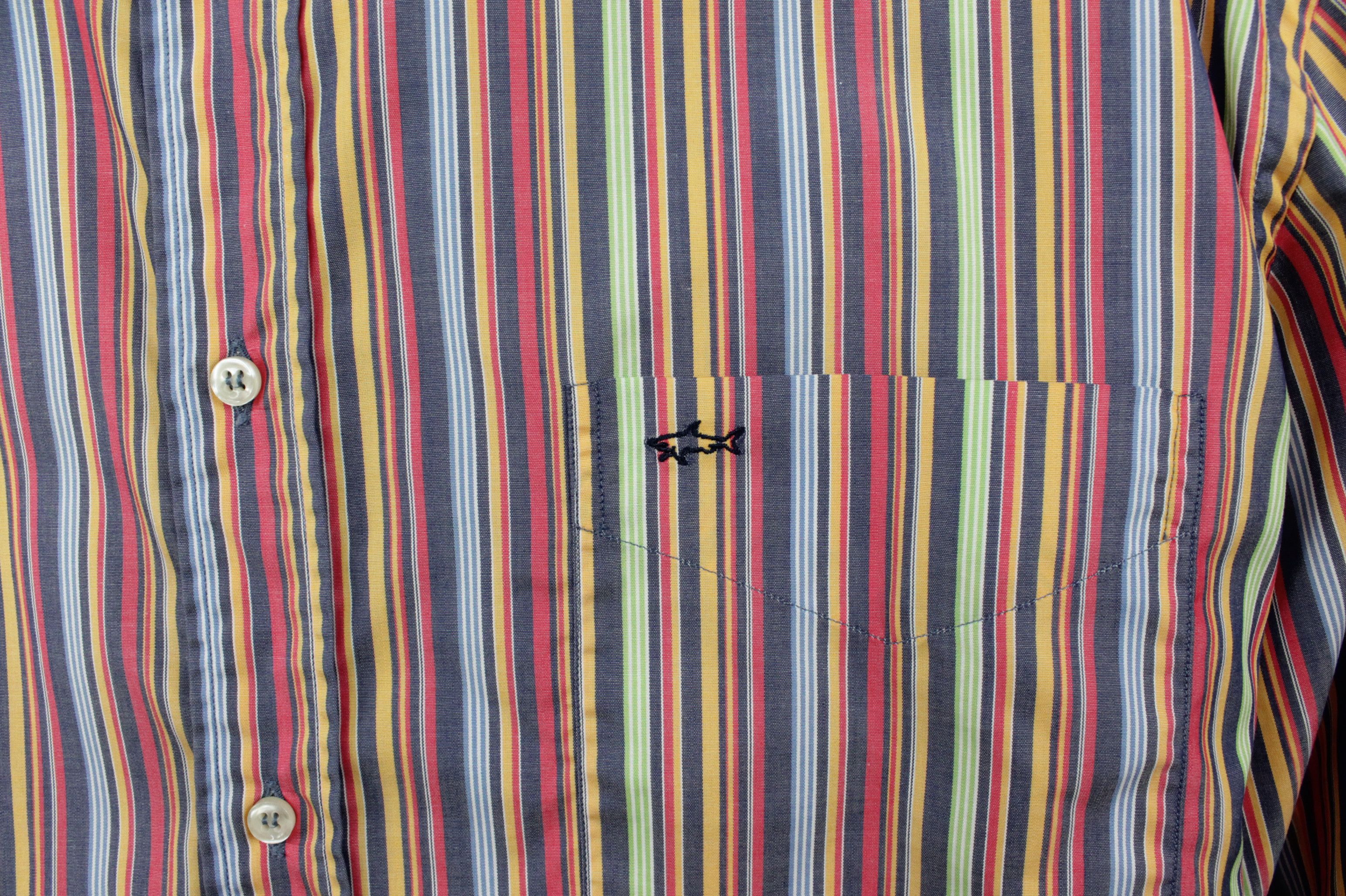 Paul & Shark Paul & Shark Yachting Multicolor Striped Short Sleeve Shirt Size US L / EU 52-54 / 3 - 4 Thumbnail
