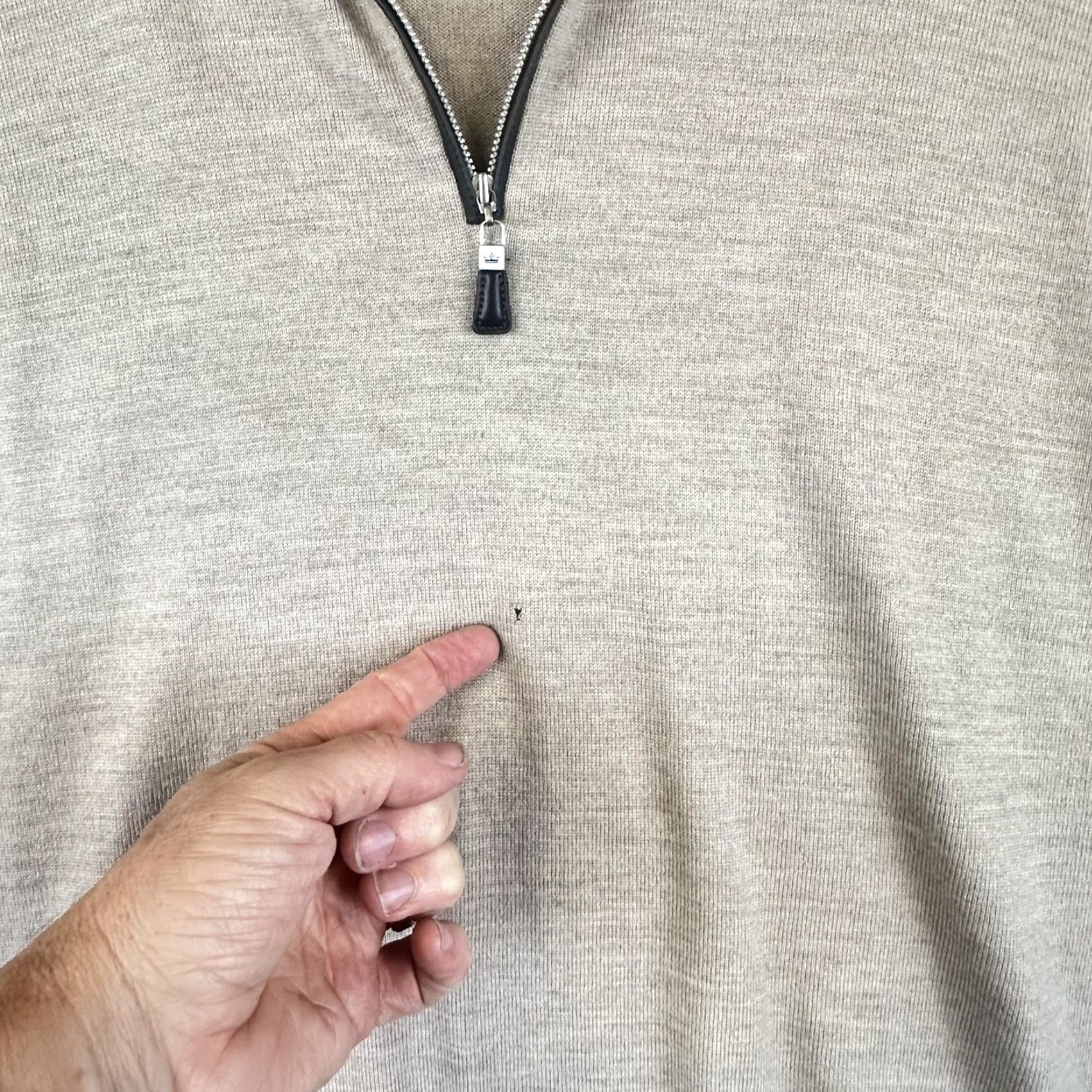 Peter Millar Peter Millar Sweater Mens XL Beige Mock Neck 1/4 Zip Pullover Merino Wool Blend Knit Solid Vintage No hole Flaw Size US XL / EU 56 / 4 - 6 Thumbnail