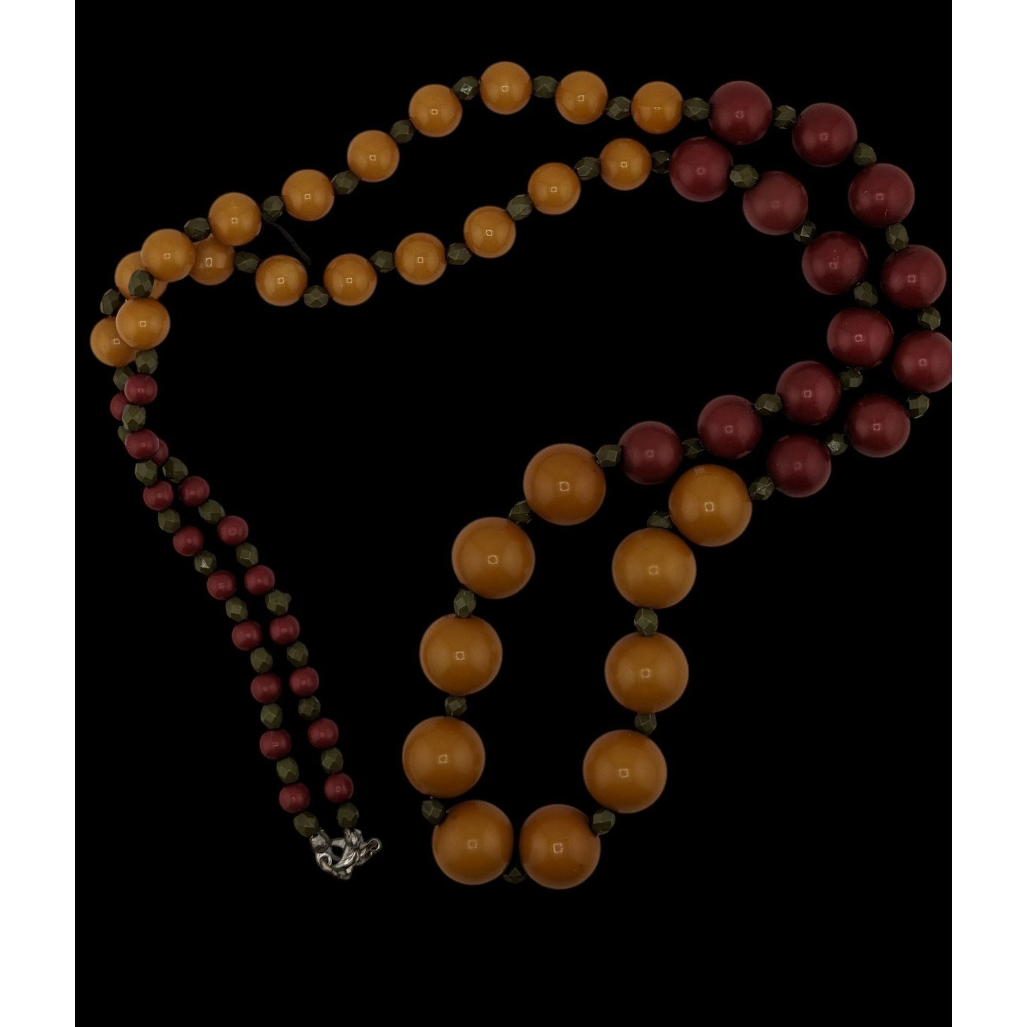 Other Vintage Bohemian Festival Necklace With Mustard & Burgundy B Size ONE SIZE - 3 Thumbnail
