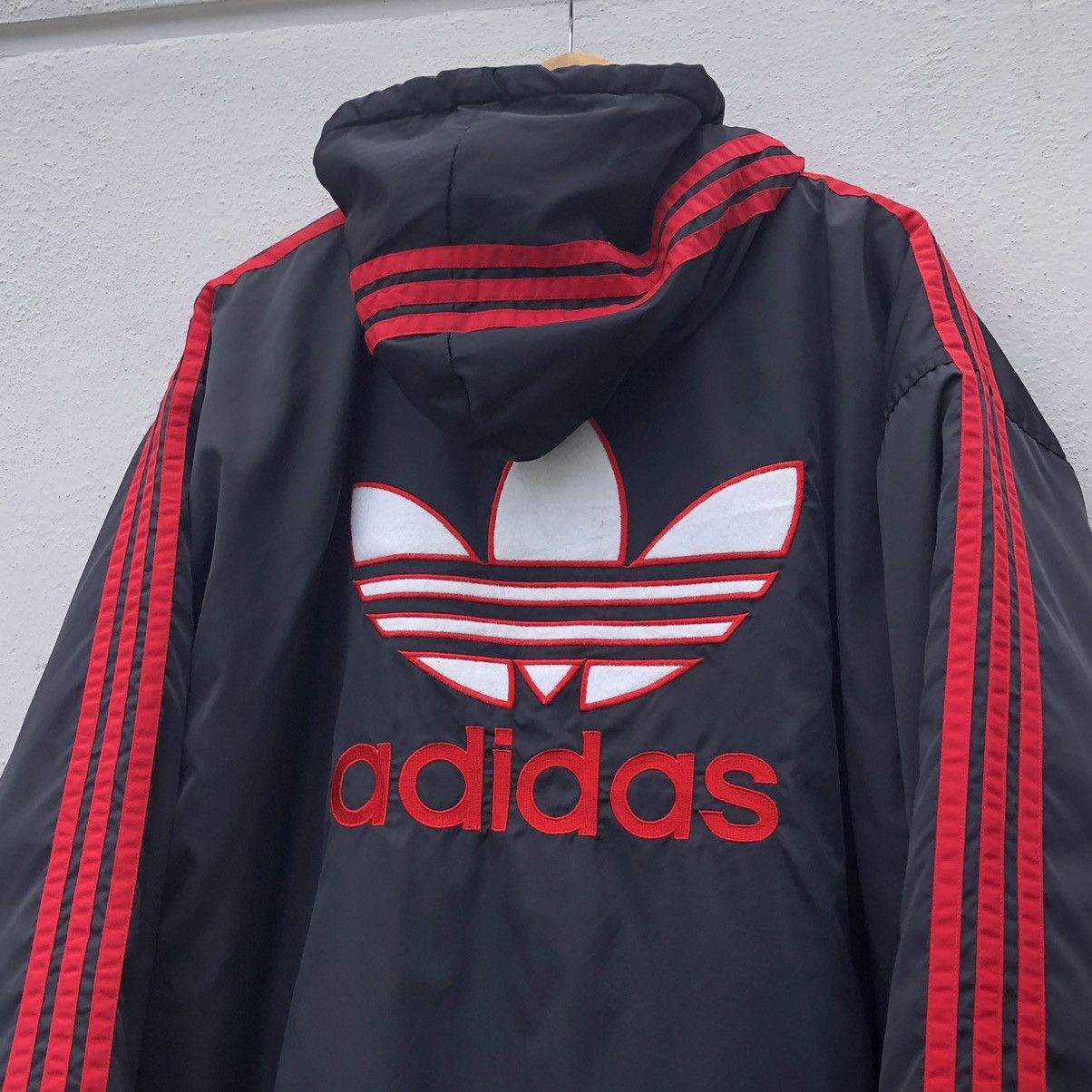Adidas Vintage Adidas 3 Stripes Big Logo Lined Fleece Coach Jacket Size US L / EU 52-54 / 3 - 3 Thumbnail