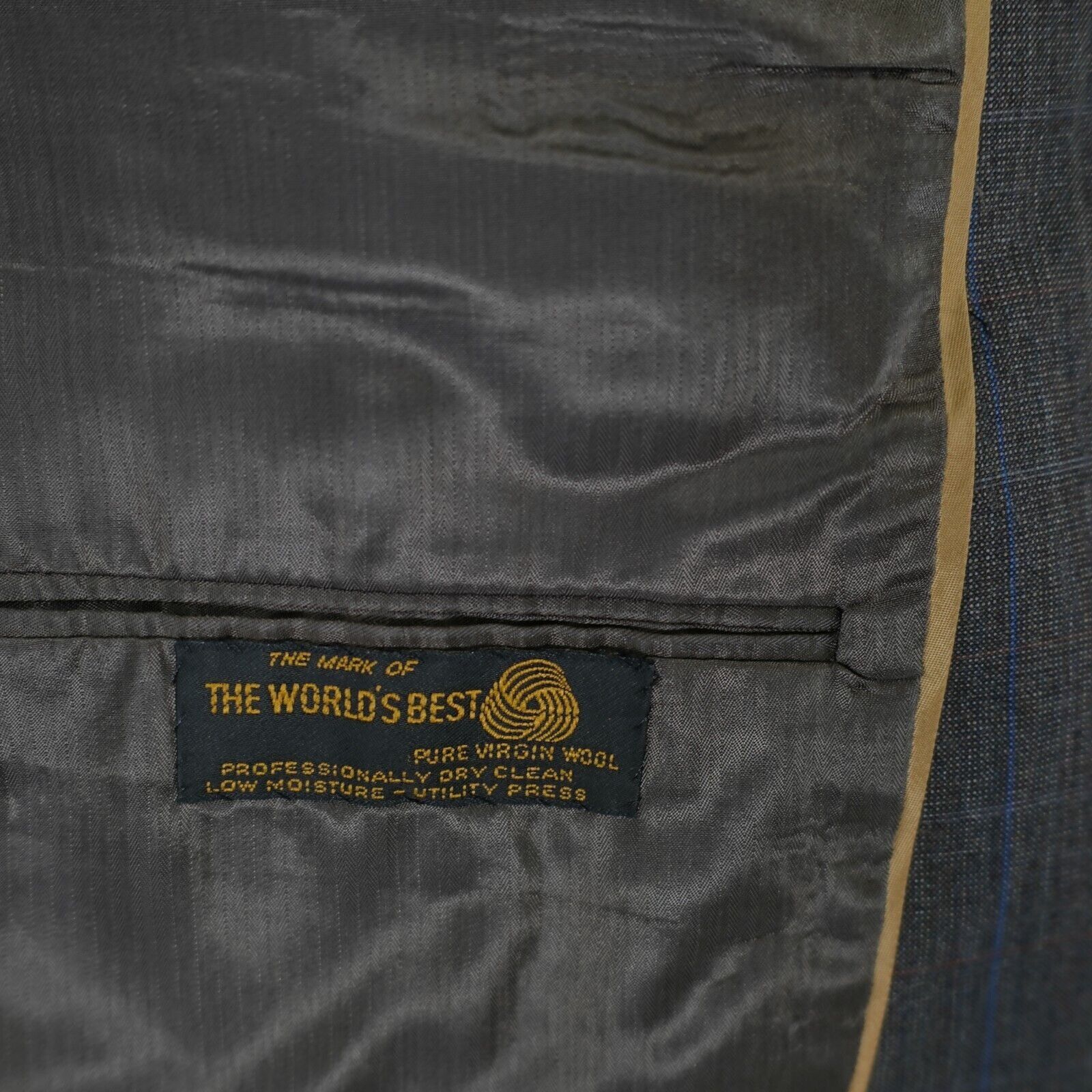 Hart Schaffner Marx Hart Schaffner Marx Gold Trumpeter Wool Gray Birdseye Window Size 40R - 12 Thumbnail