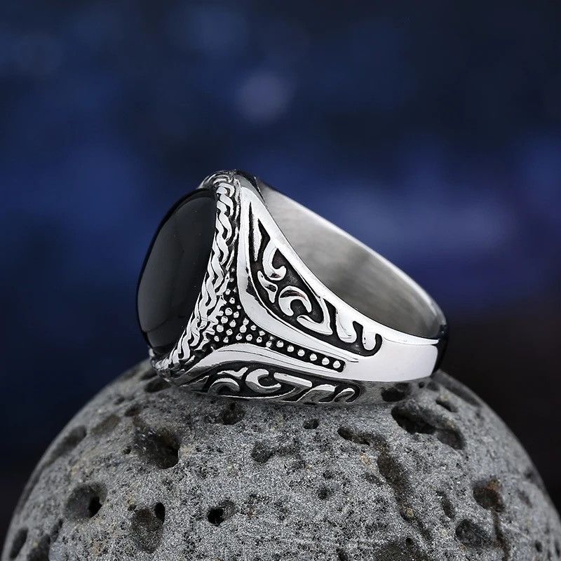 Jewelry Black Stone Ring Size ONE SIZE - 5 Thumbnail