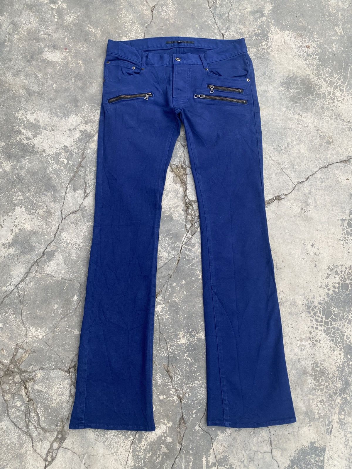NO ID NO ID Navy Zipper Flared Stretchable Jeans Size US 33 - 2 Thumbnail