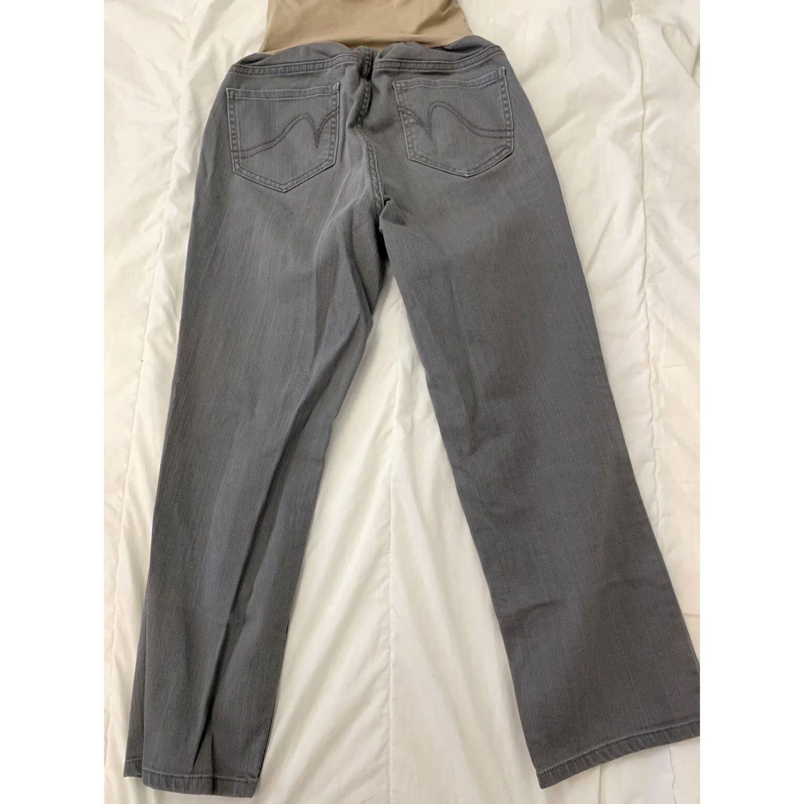 Vintage MOTHERHOOD MATERNITY Cropped Gray Wash Jeans Women's L Gray Wash Jeans Cropped Womens Jeans Tight Capri Style Mens? Size 36" / US 14 / IT 50 - 5 Thumbnail
