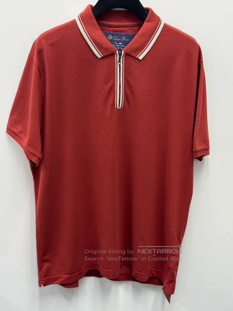 Loro Piana Loro Piana Men's Red Striped Short Sleeve Polo Shirt Size US XL / EU 56 / 4 - 1 Thumbnail