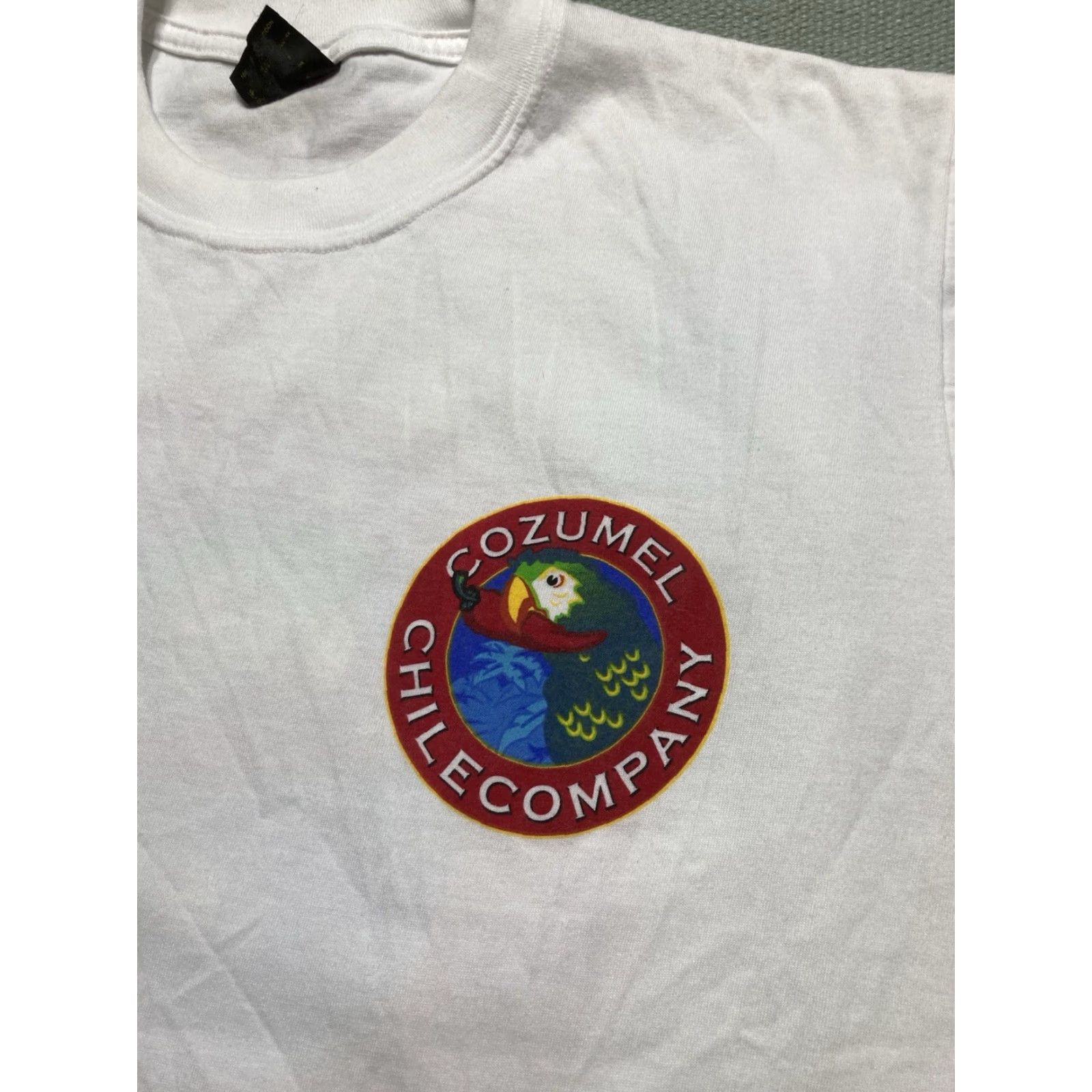 Vintage VINTAGE 90s graphic T-Shirt Cozumel Chile Company pepper parrot Mexico large Shirt Mens White 90s Size US L / EU 52-54 / 3 - 5 Thumbnail