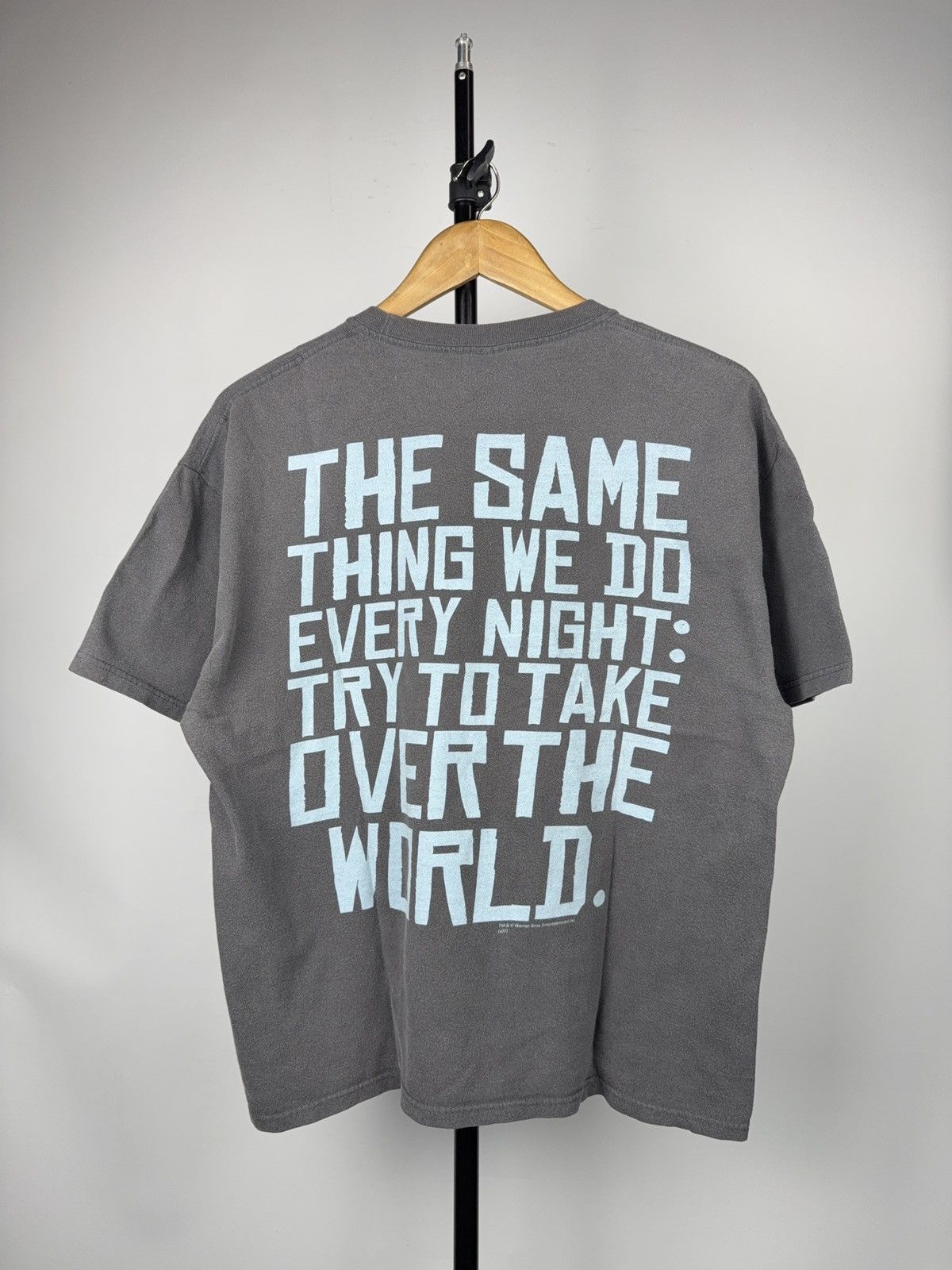 Warner Bros 2007 Pinky and the Brain Vintage Quote Graphic T-Shirt Size US L / EU 52-54 / 3 - 10 Thumbnail