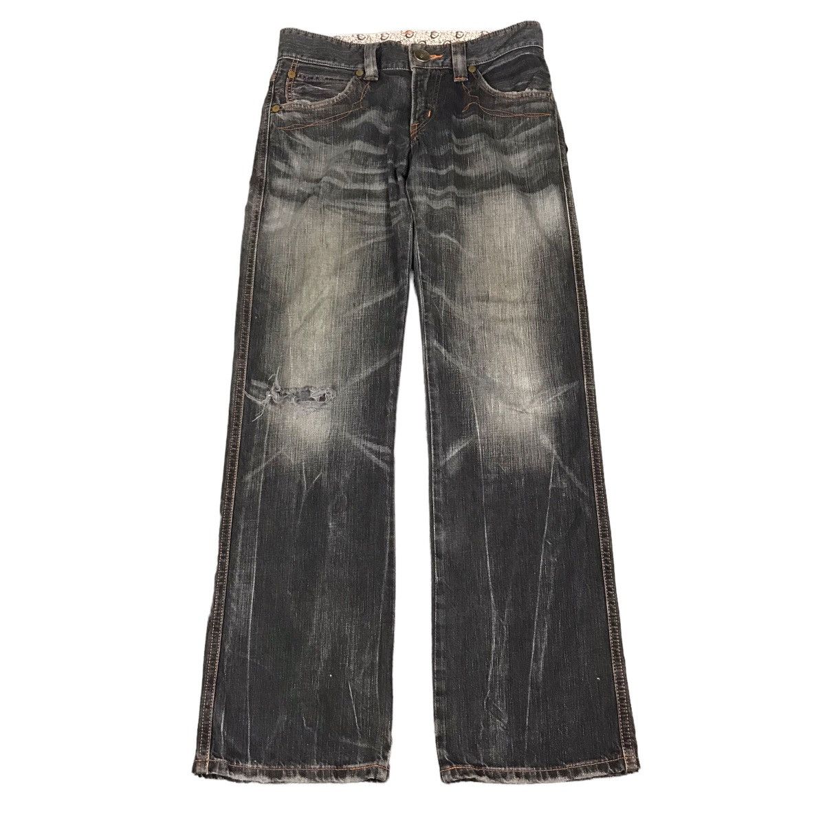 If Six Was Nine × Japanese Brand JAPAN STYLE DENIM BLACK FADED DISTRESSED PANTS Size US 28 / EU 44 - 1 Thumbnail