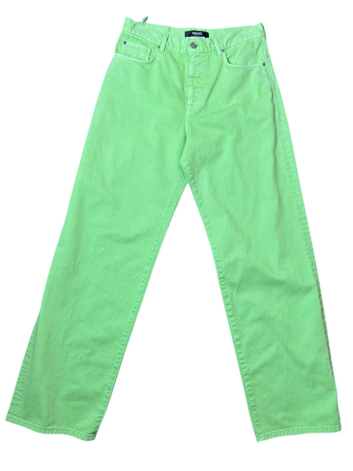 Versace Versace Lime Green Denim Pants - Size 32 (waist 42 cm) Size US 32 / EU 48 - 1 Thumbnail