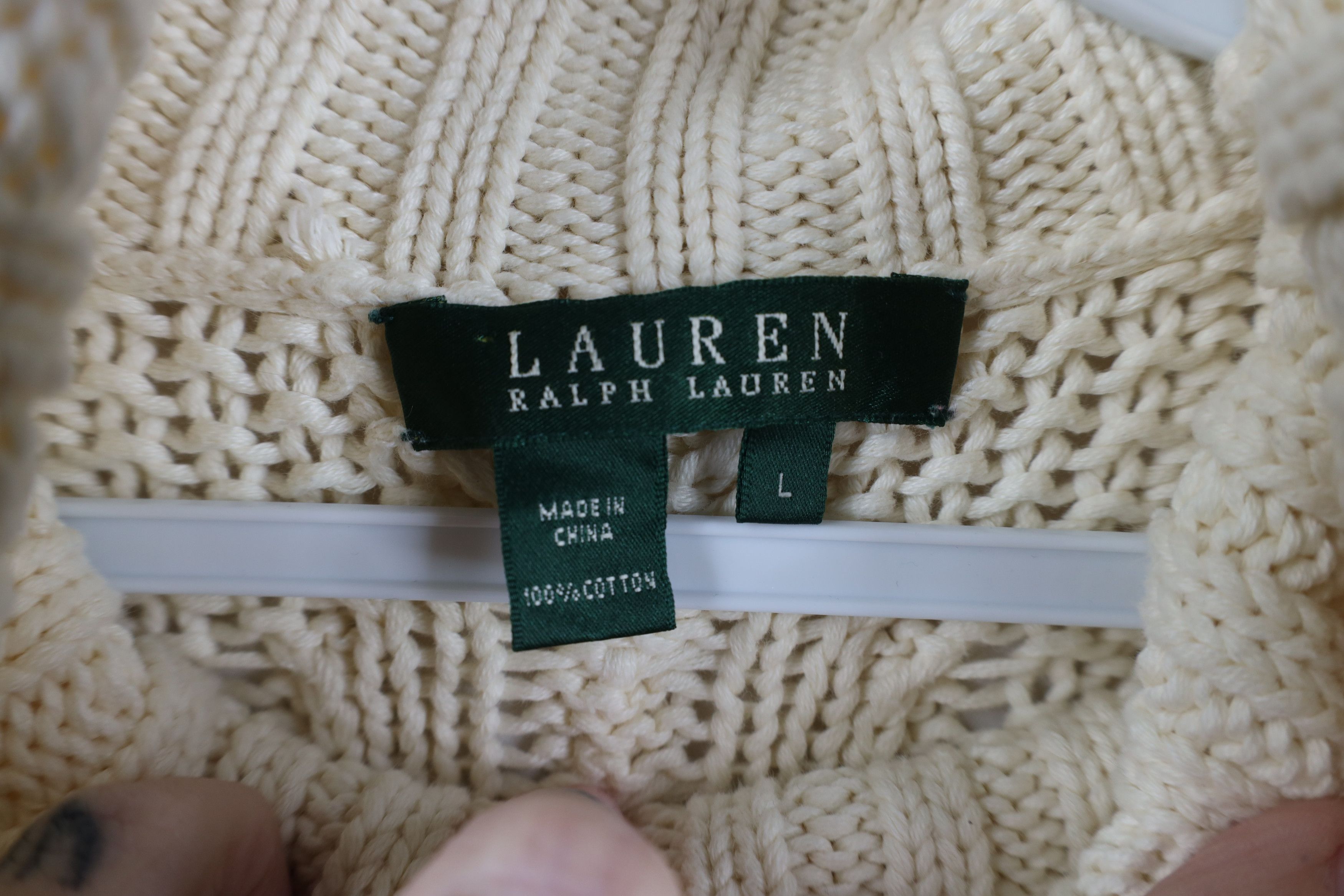 Ralph Lauren Vintage 90s Ralph Lauren Fisherman Knit Turtleneck Sweater Size L / US 10 / IT 46 - 7 Thumbnail