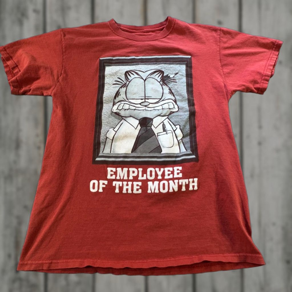 Vintage VINTAGE Garfield Employee Of The Month Shirt Mens Medium Red Comic Cat Cartoon Tee Mens Size US M / EU 48-50 / 2 - 1 Thumbnail
