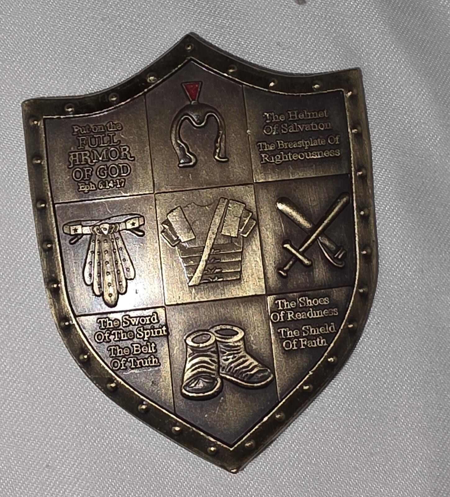 The Unbranded Brand Christian Shield and Sword Inspirational Metal Badge Size ONE SIZE - 2 Thumbnail