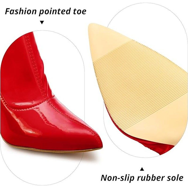 Other Wsheliu Red Thigh High 4" Heel Boots Women’s Size 6.5 Size US 6.5 / IT 36.5 - 4 Thumbnail