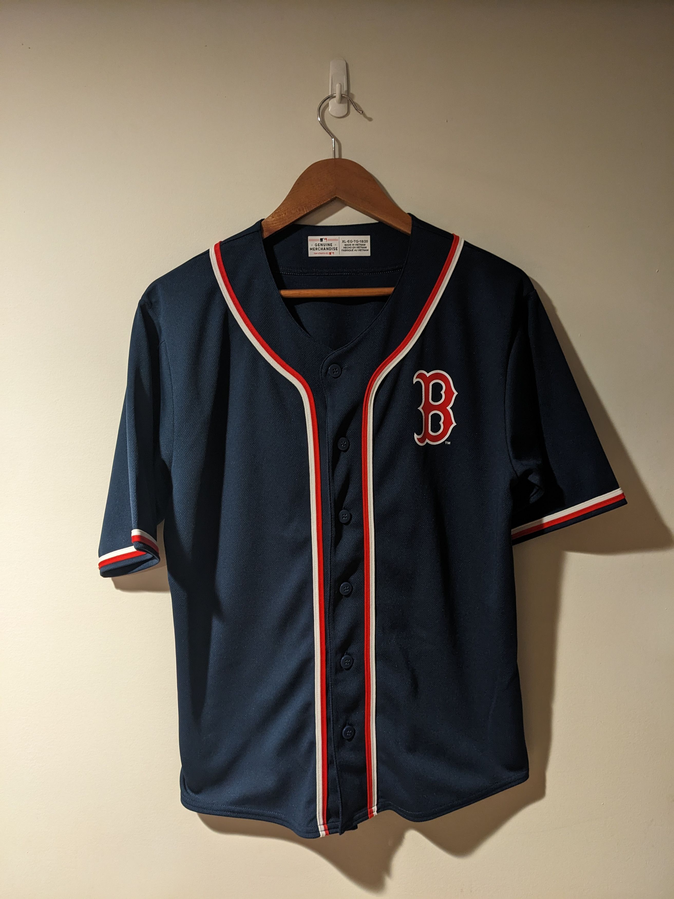 Majestic × Vintage Boston Red Sox MLB Baseball Youth X-Large Blue Jersey Size US XL / EU 56 / 4 - 1 Thumbnail