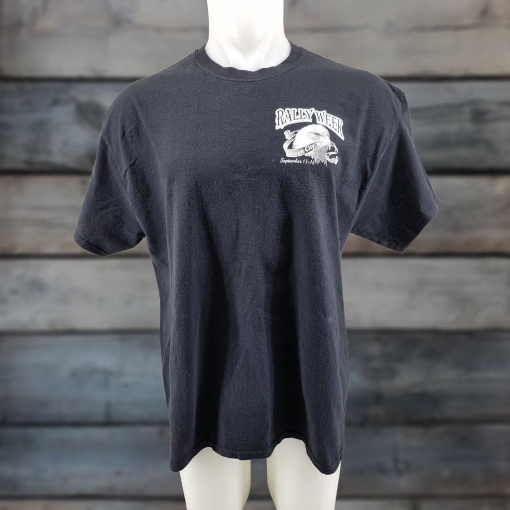 Gildan VINTAGE Men’s Shirt Black 2018 Ocean City MD XL Bike Rally Week Ride Hard Shirt Size US XL / EU 56 / 4 - 1 Thumbnail