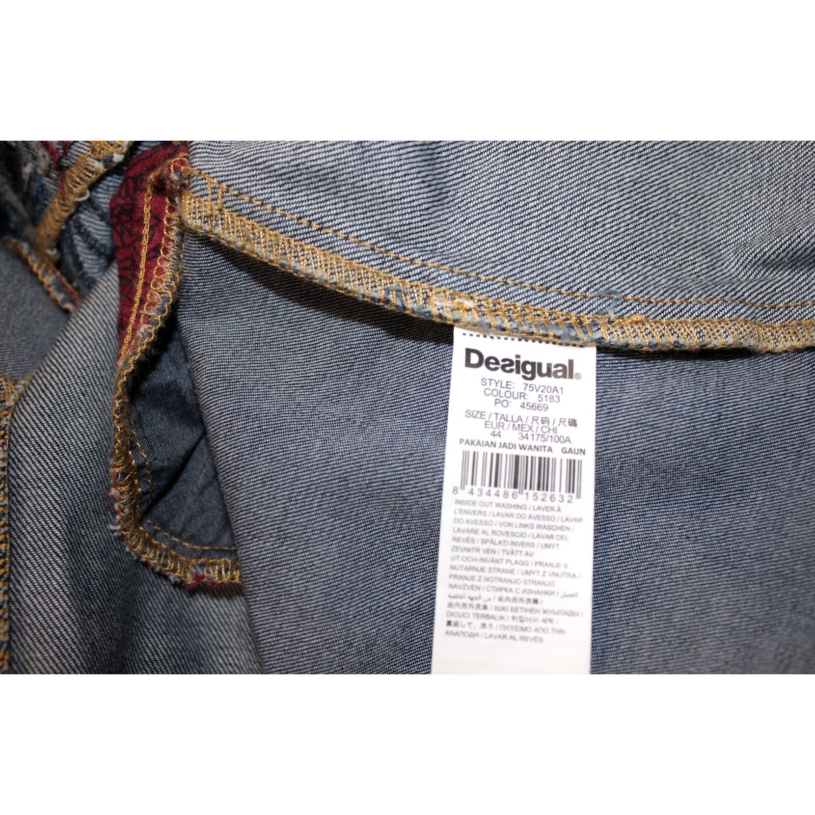 Desigual Desigual womens dress Size 44 Albastru A-Line Dress Knee Length Size M / US 6-8 / IT 42-44 - 8 Thumbnail