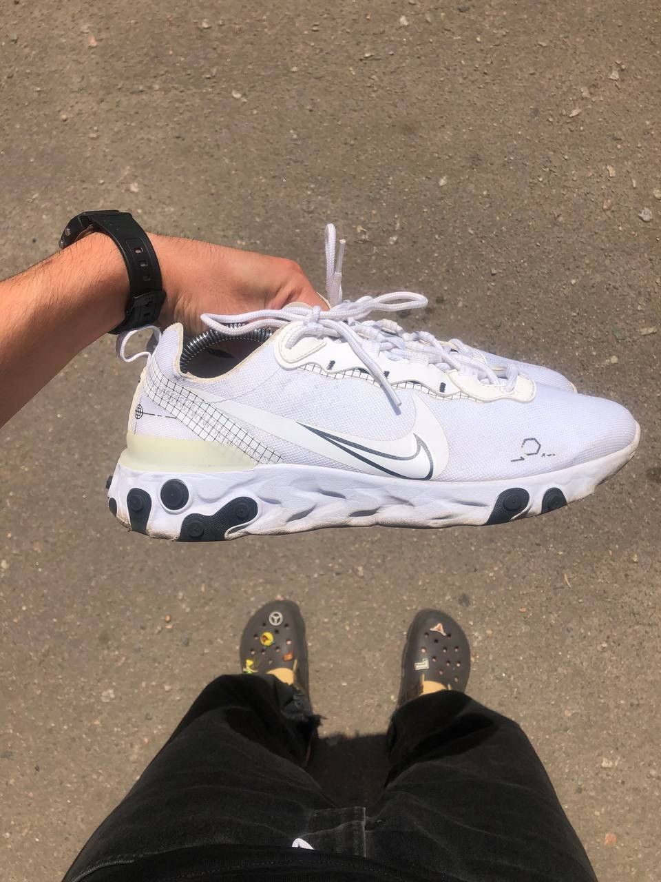 Vintage VERY RARE NIKE REACT ELEMENT 55 REVERSE SCHEMATIC DESIGNER Size US 10.5 / EU 43-44 - 6 Thumbnail