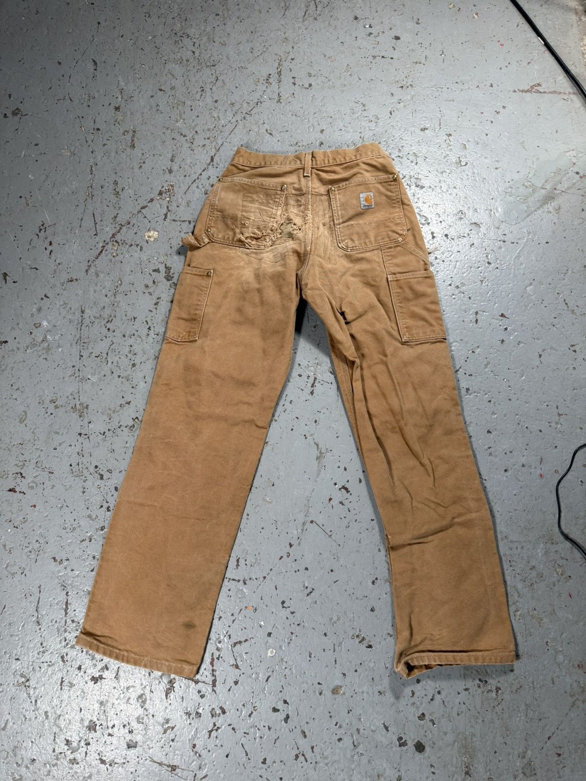 Carhartt Thrashed Distressed Faded Carhartt Double Knees Pants Size US 30 / EU 46 - 4 Thumbnail