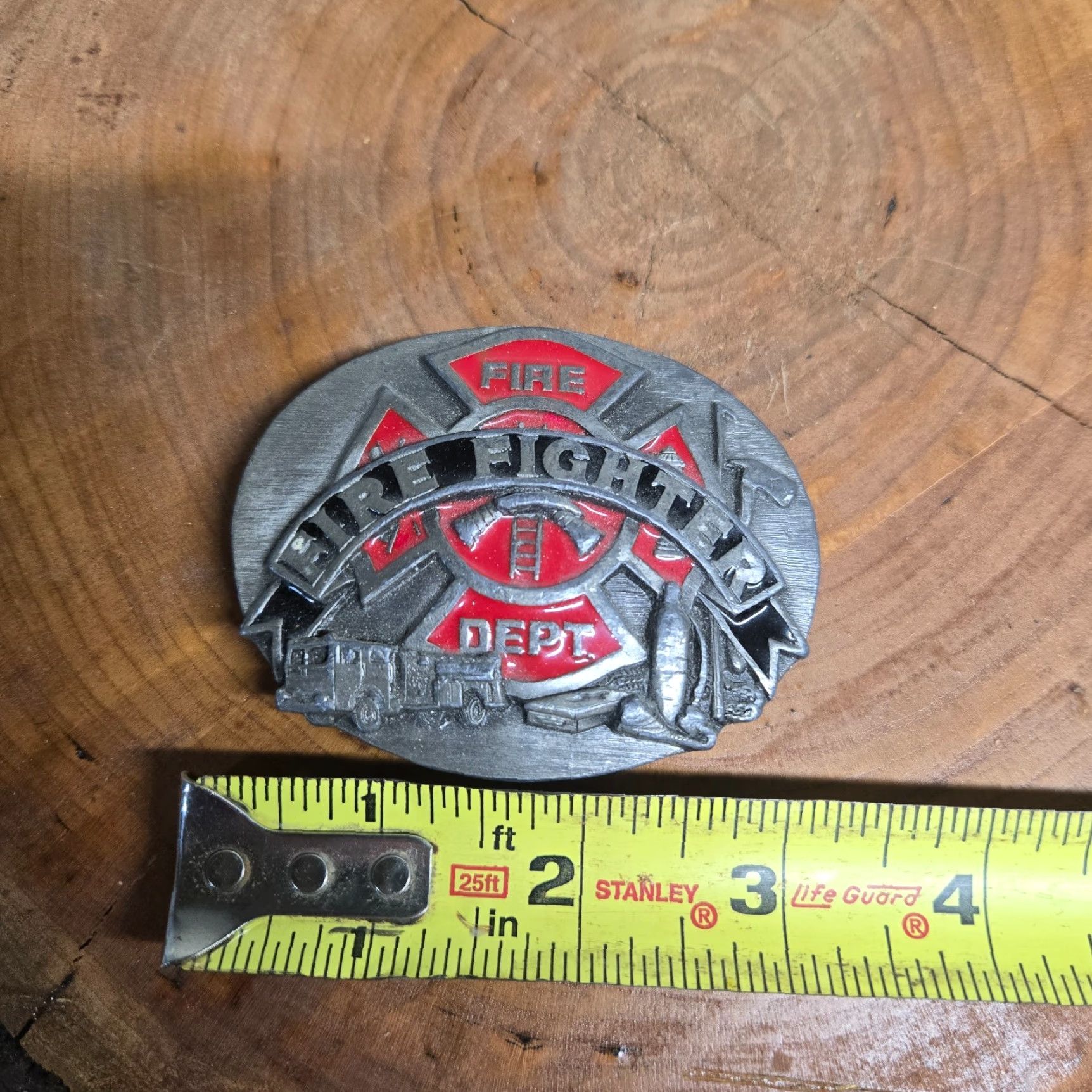 Vintage FIRE DEPARTMENT Belt Buckle Classic Style Men Silver Buckle 1.5 in Fits Belt Width 1.5 in Occupational Theme Gift Birthday Size ONE SIZE - 7 Thumbnail