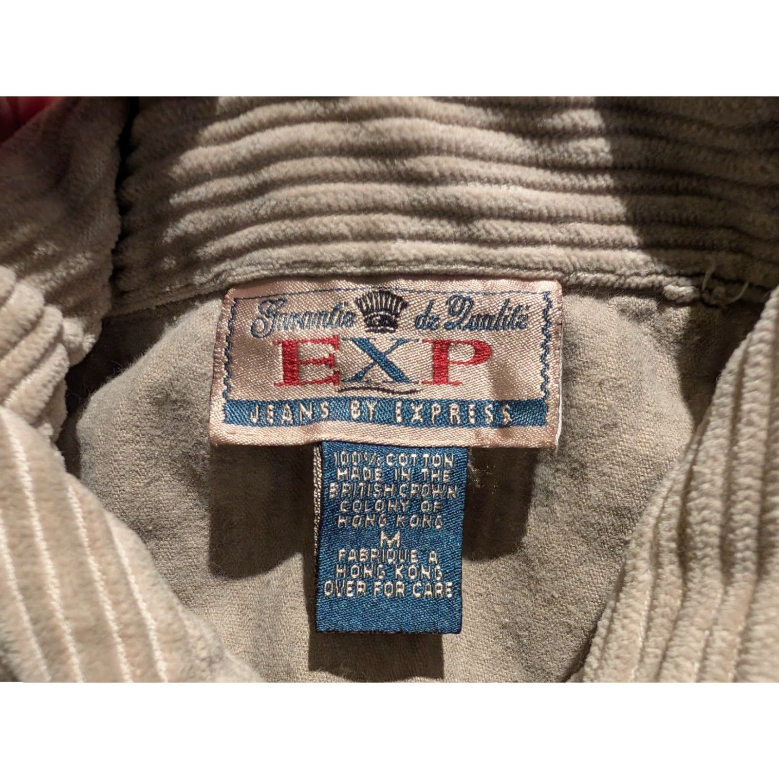 Express VINTAGE Express EXP Beige Corduroy Shirt Jacket Mens M Zip Up Shacket 90s Casual Full Zip Pockets Size US M / EU 48-50 / 2 - 6 Thumbnail