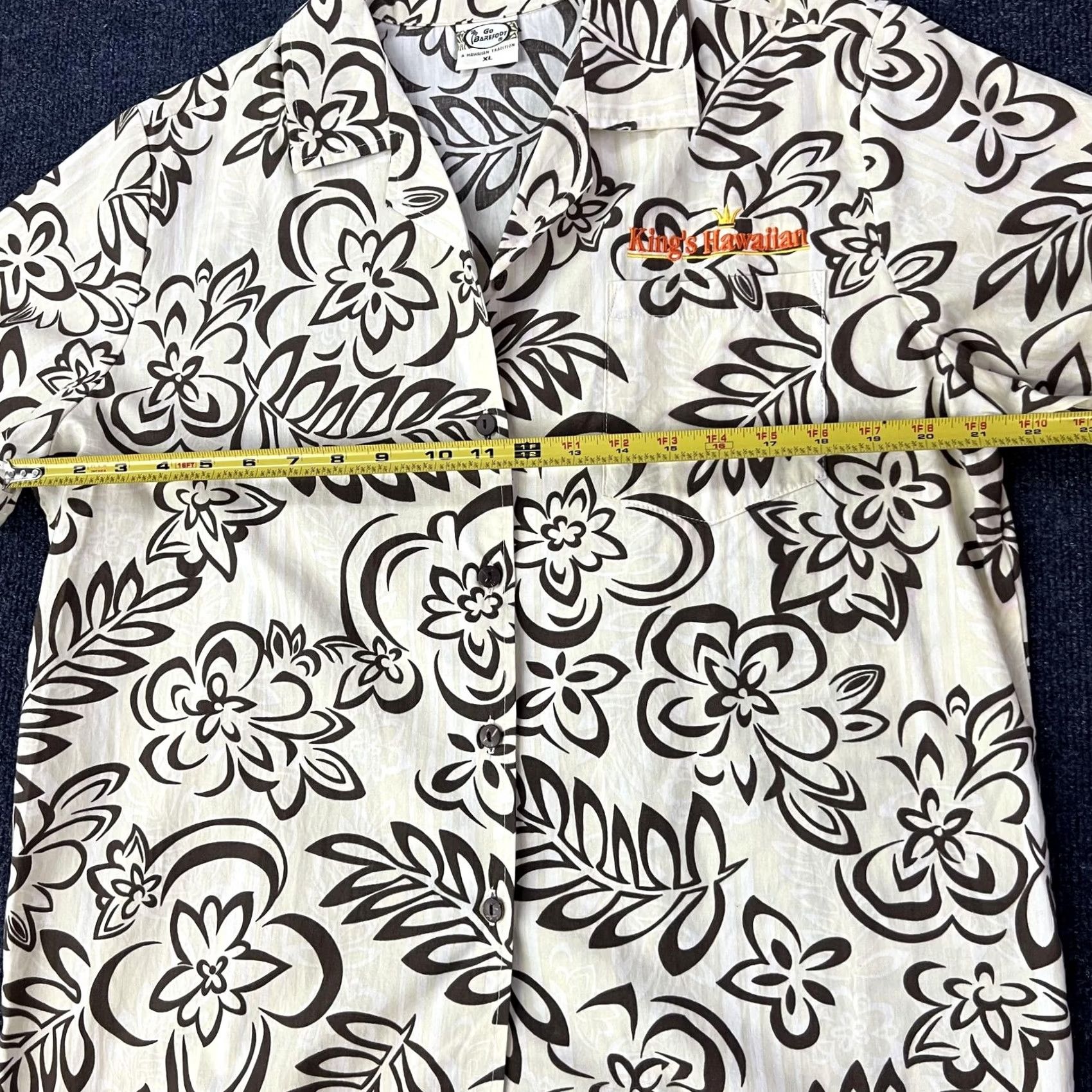 Vivobarefoot VINTAGE Go Barefoot Hawaiian Shirt Mens XL Beige Brown Floral Kings Hawaiian Cotton Size US XL / EU 56 / 4 - 7 Thumbnail