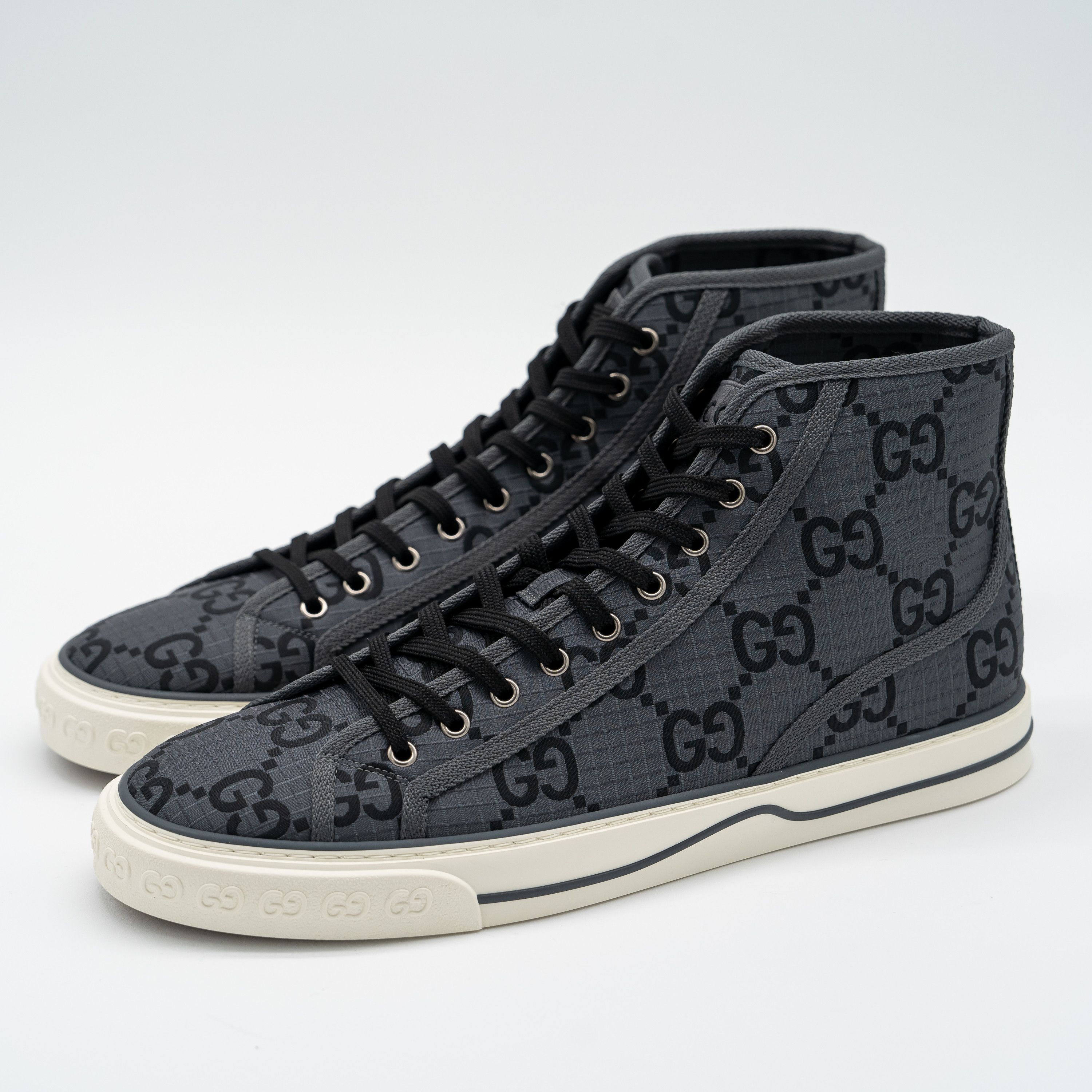 Gucci 12.5 US Gucci Tennis 1977 Black Grey High Sneakers Ripstop Size US 12.5 / EU 45-46 - 1 Thumbnail