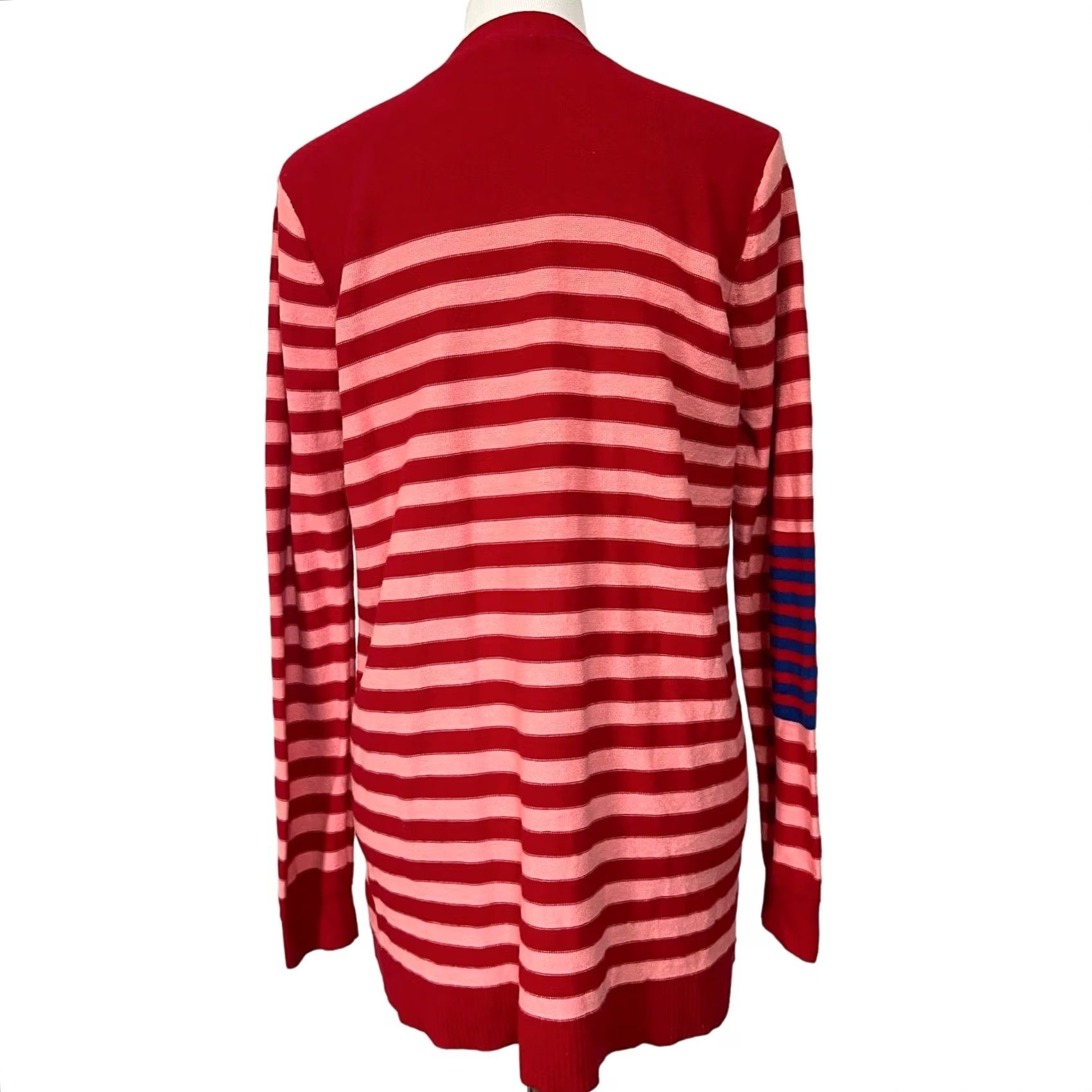 Vintage Cabi Striped Cardigan Sweater Women’s Red Pink Cotton Sz M Pocket 5446 Size M / US 6-8 / IT 42-44 - 6 Thumbnail