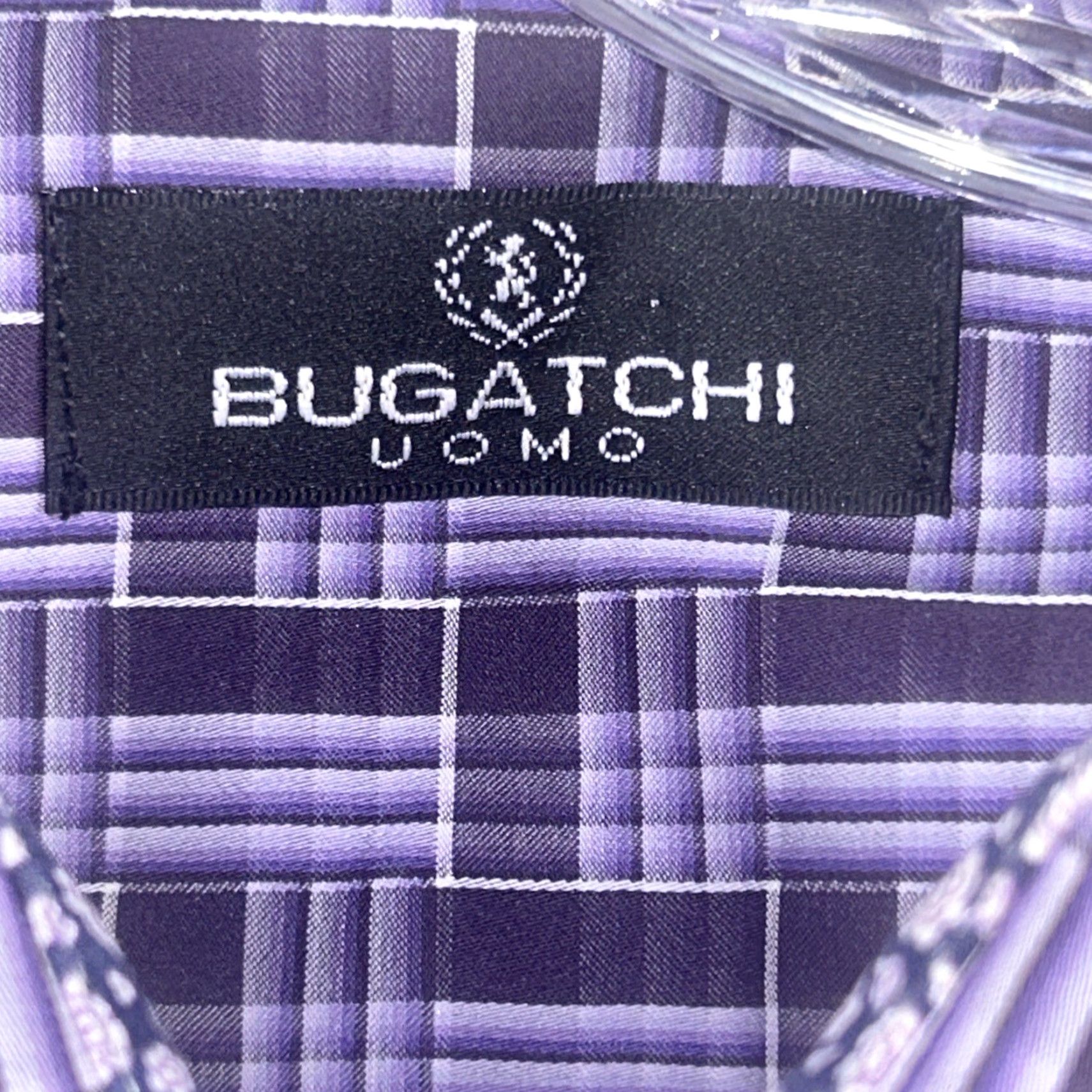 BUGATCHI Bugatchi Uomo Shirt XL Purple Cotton Long Sleeve Button-Up Flip Cuff Geometric Mens Size US XL / EU 56 / 4 - 4 Thumbnail
