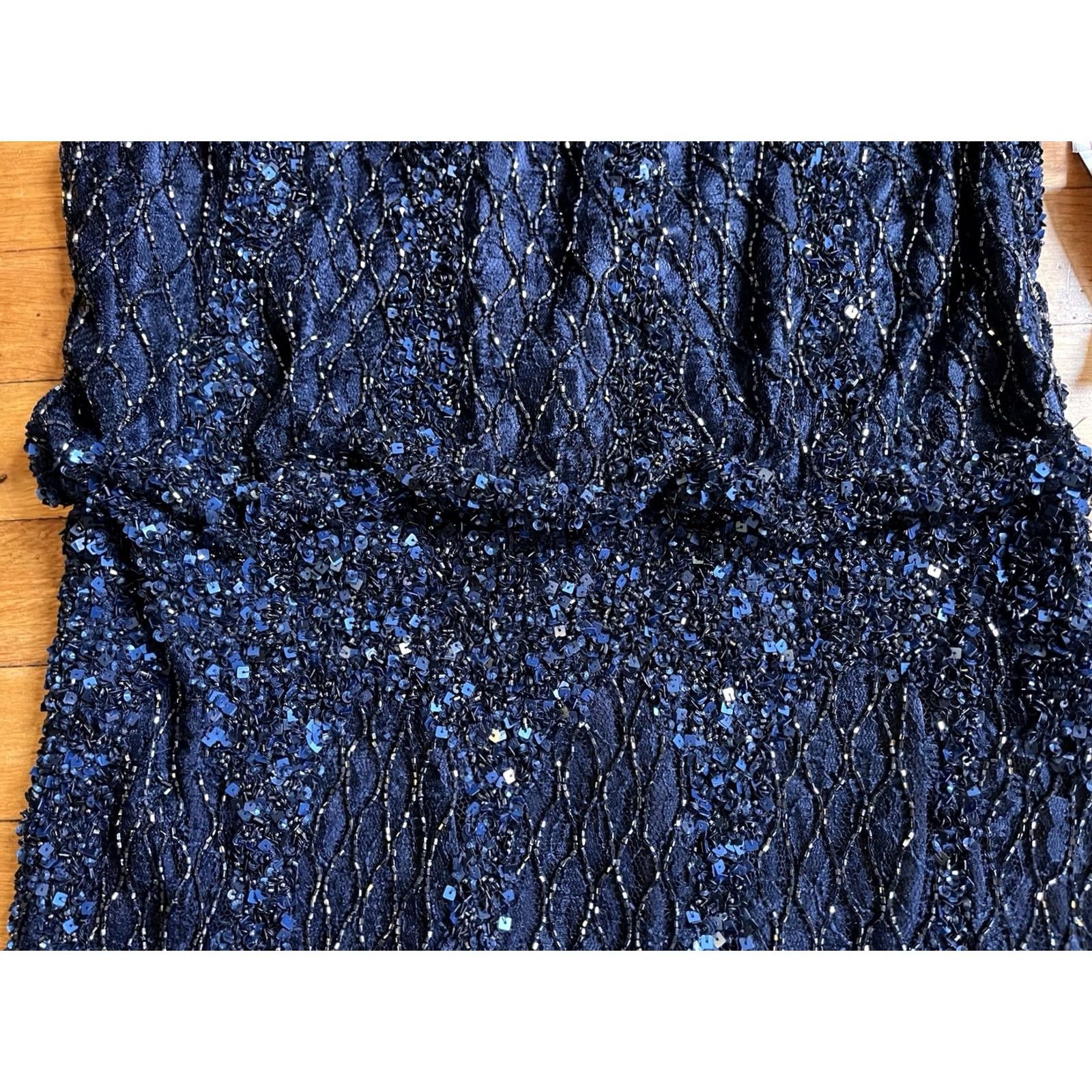 Vintage VINTAGE Alberto Makali Beaded Sequin Dress Women’s 8 Navy Blue Black Dress Size M / US 6-8 / IT 42-44 - 4 Thumbnail