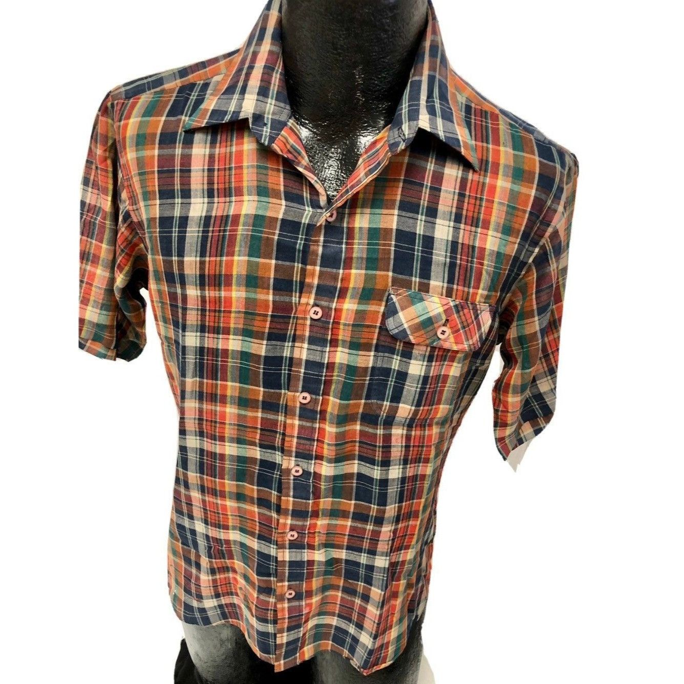 Arrow Vtg Arrow ULTRA THIN Blue Red Plaid Check Rockabilly Shirt Size US M / EU 48-50 / 2 - 1 Thumbnail