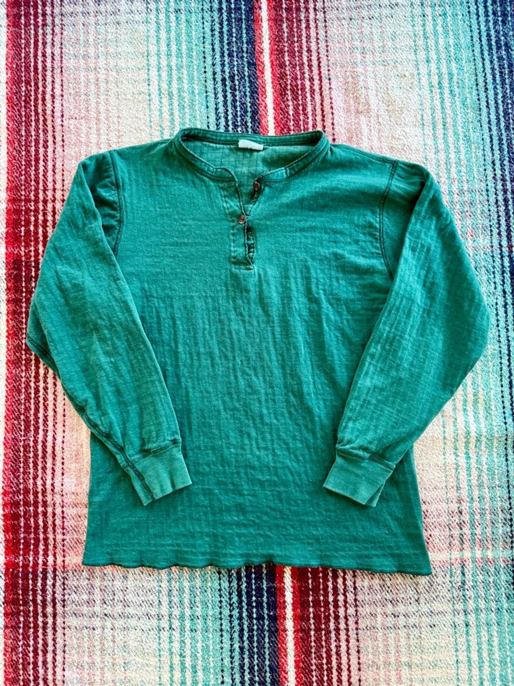 L.L. Bean 80s LL Bean Green River Diver Henley Shirt M Size US M / EU 48-50 / 2 - 1 Thumbnail