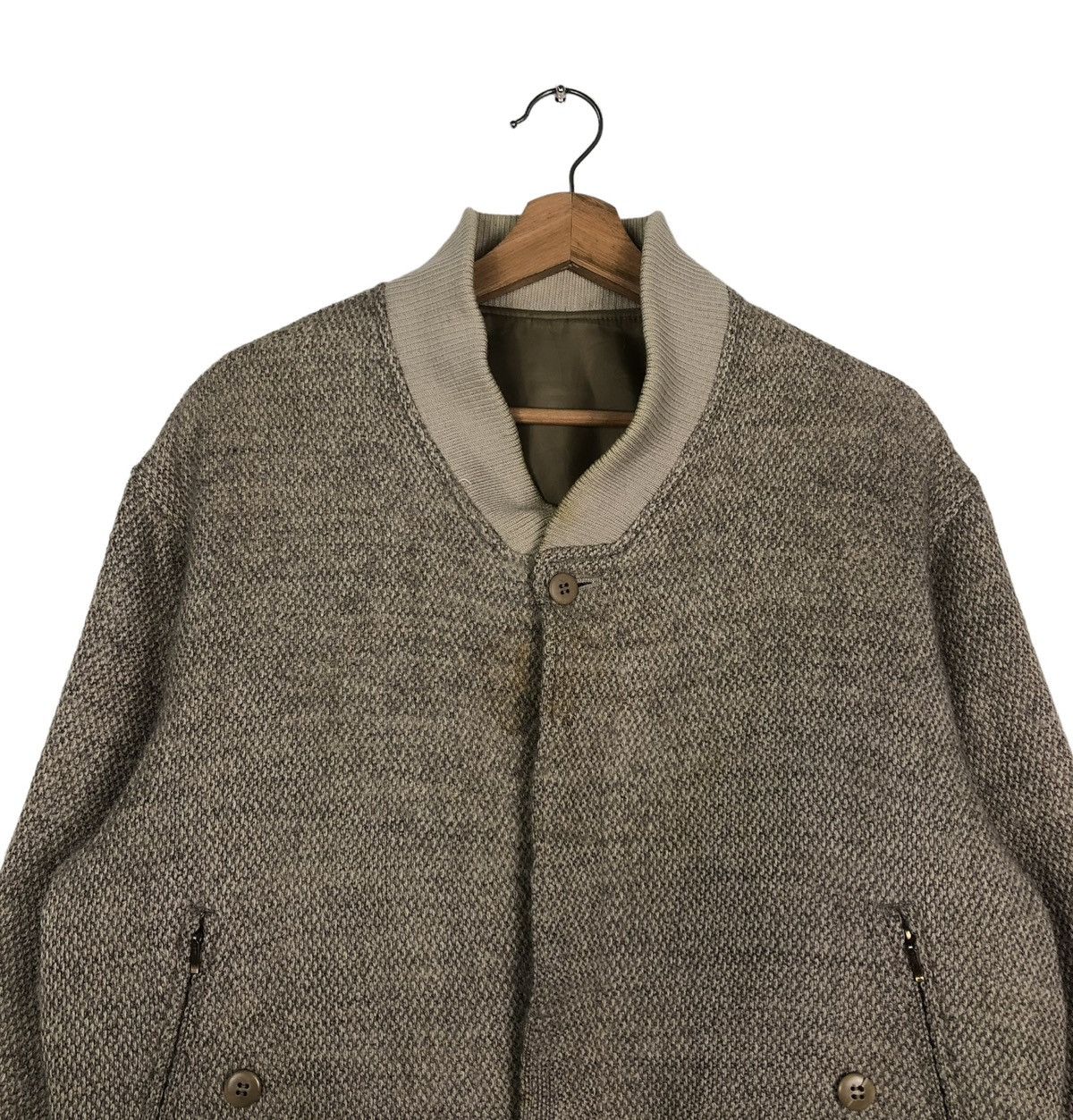 Vintage 🔥VINTAGE WOOL BOMBER JACKET HERRINGBONE WOODHOUSE JAPAN Size US M / EU 48-50 / 2 - 3 Thumbnail