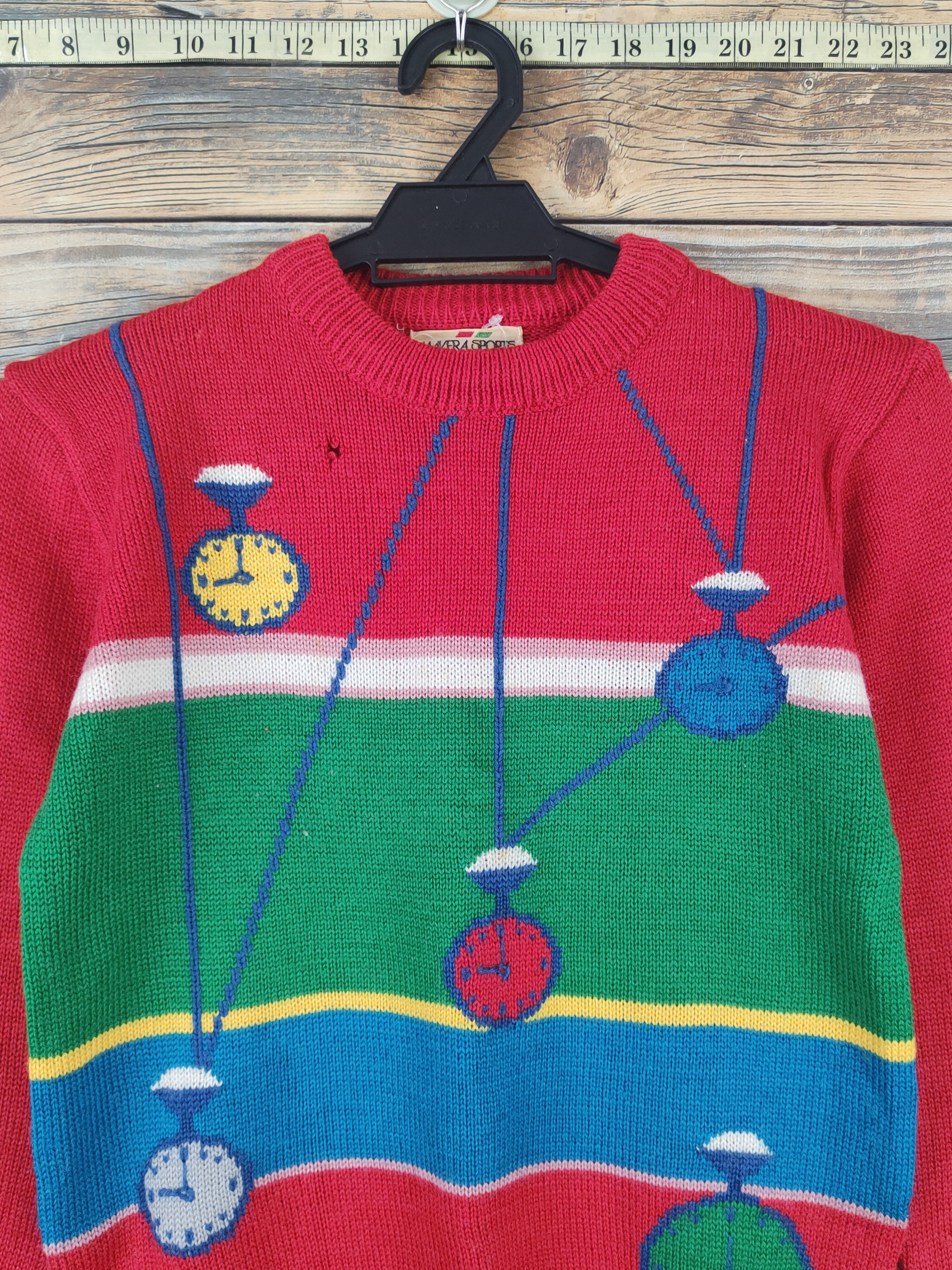 Homespun Knitwear × Japanese Brand × Vintage Mavera Sports Red Knitwear Sweatshirts #W1088 Size US XS / EU 42 / 0 - 2 Thumbnail
