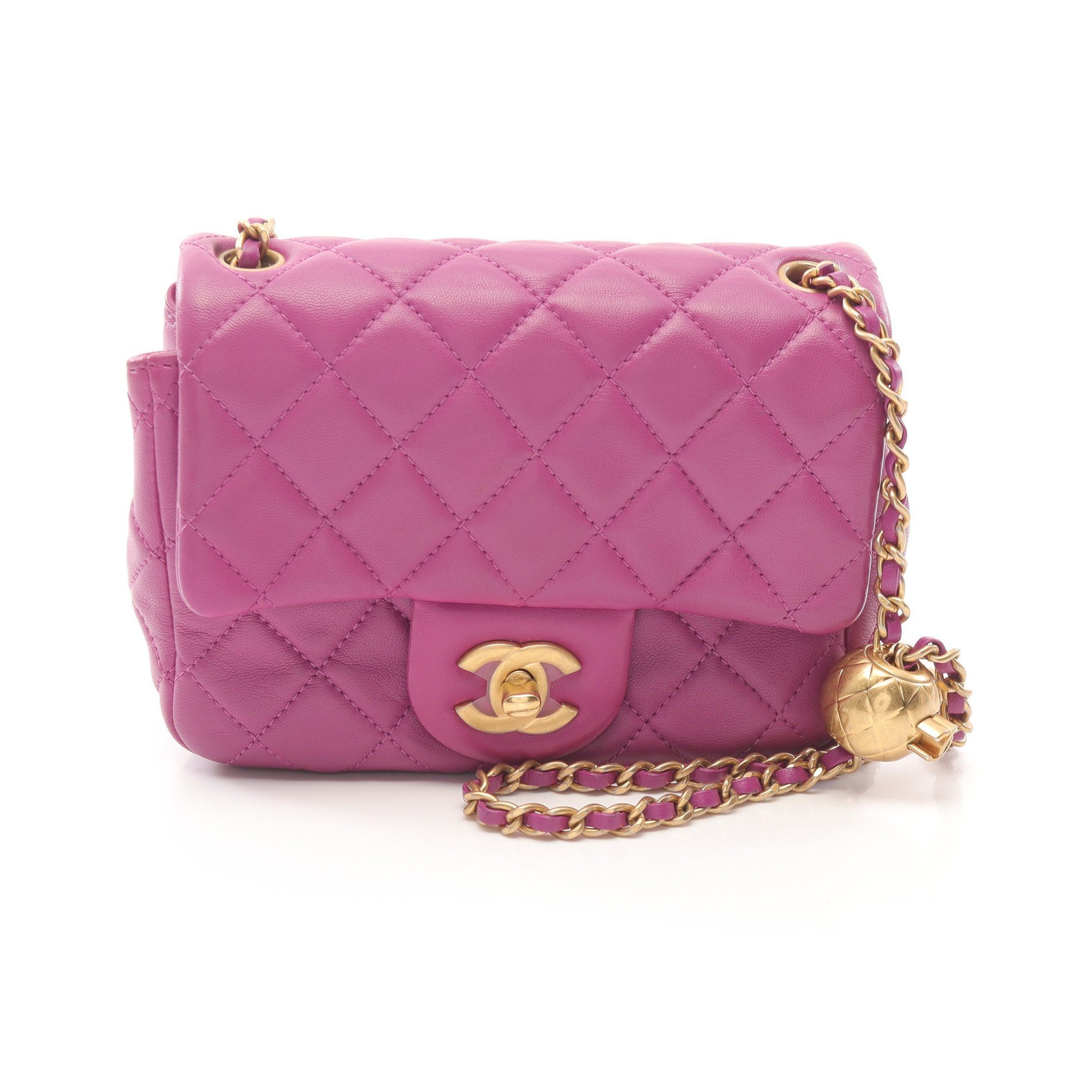Chanel Chanel Mini Matelasse Chain Shoulder Bag Lambskin Purple Gold Hardware Size ONE SIZE - 1 Thumbnail