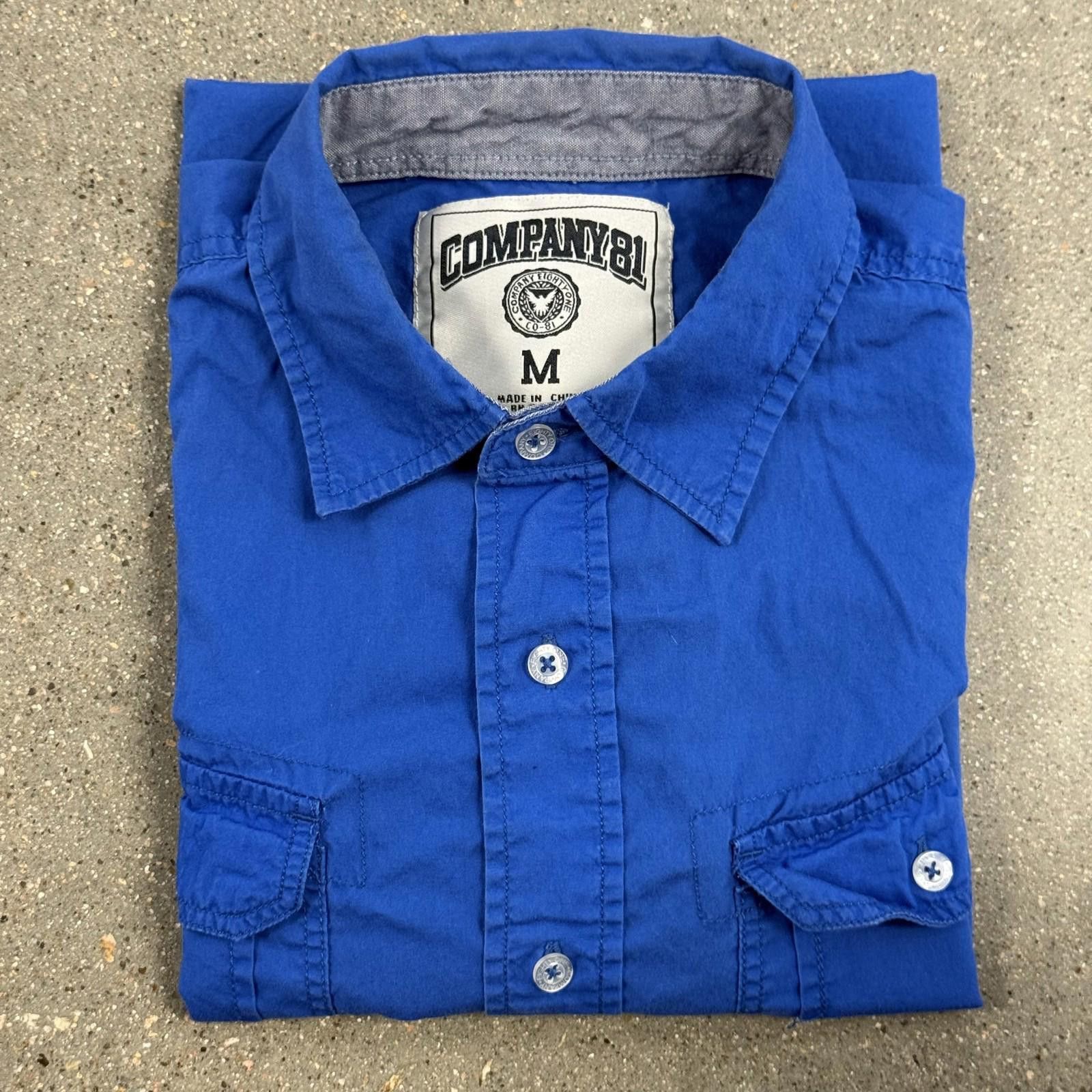 Company 81 Company 81 Shirt Mens M Blue Short Sleeve Button Up Pockets Size US M / EU 48-50 / 2 - 11 Thumbnail