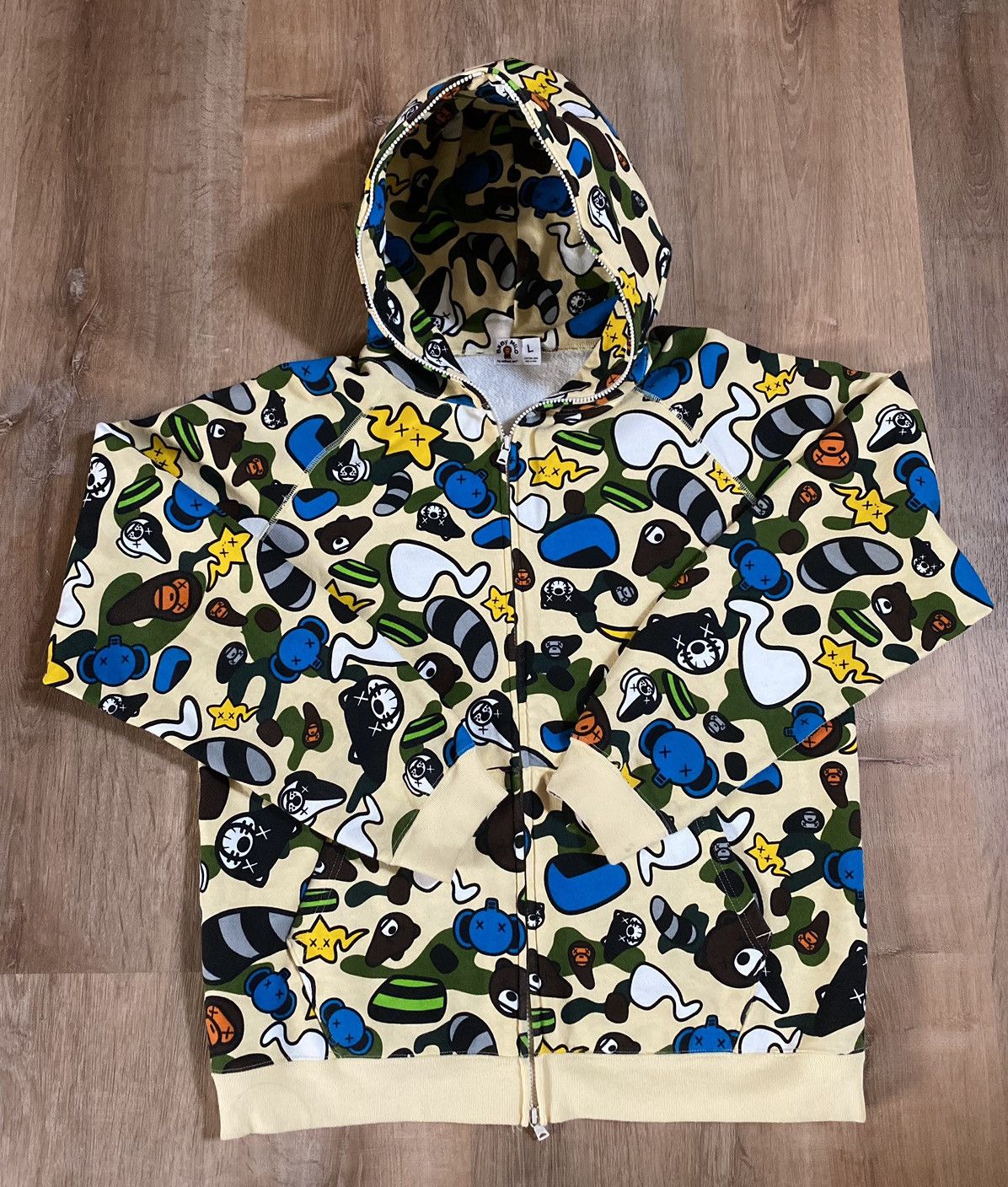 Bape Kaws Bape x Kaws Baby Milo Animal Kingdom Full Zip Hoodie Grailed