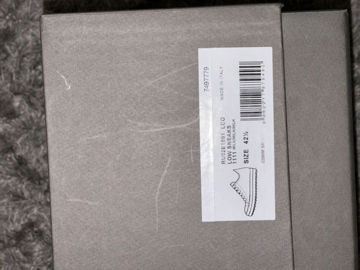 Rick Owens Rick owens leather ramones low top white milk sneakers Size US 9.5 / EU 42-43 - 6 Thumbnail