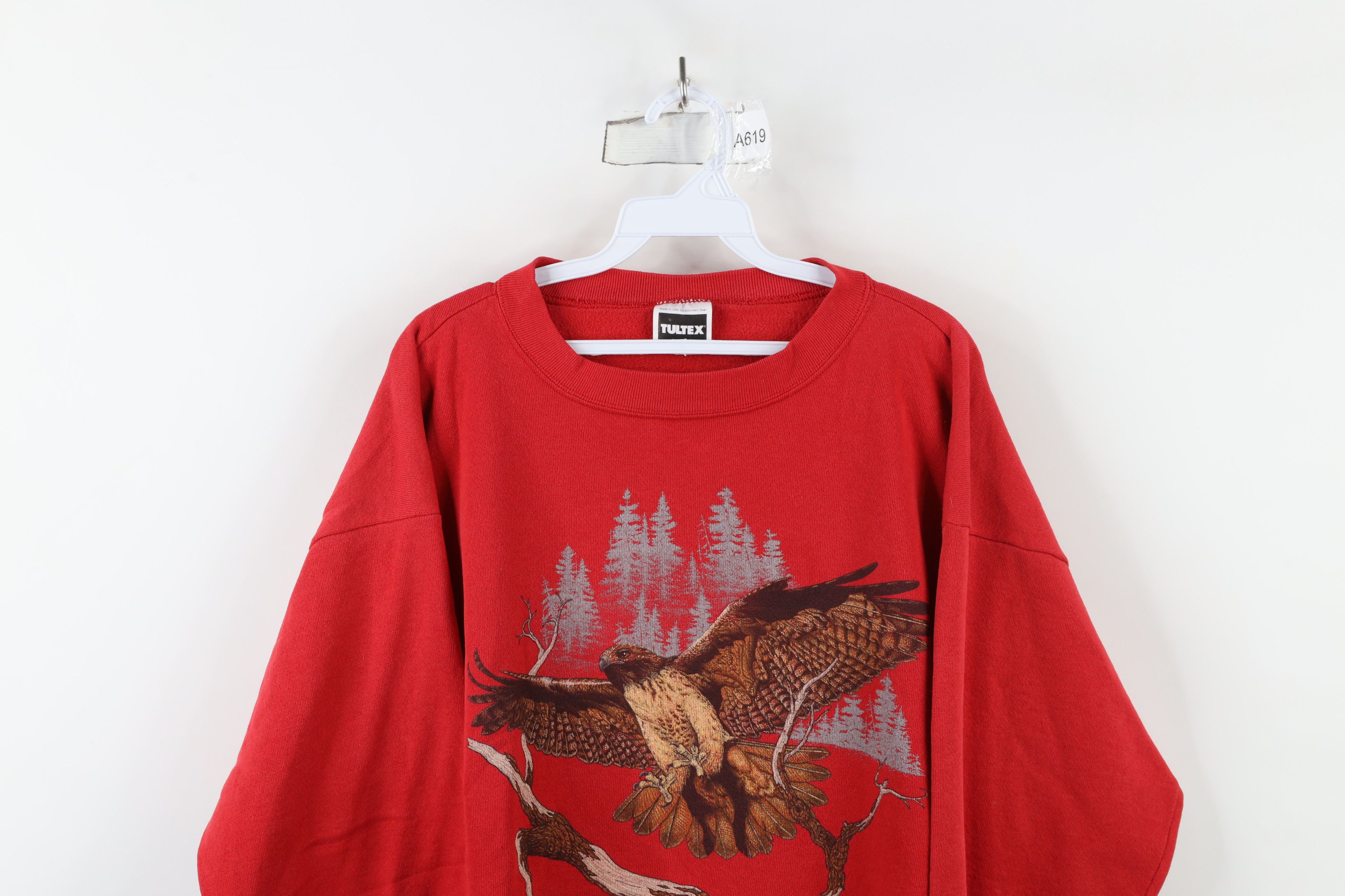Vintage Vintage 90s Streetwear Ohio Nature Bird Sweatshirt Red USA Size US XXL / EU 58 / 5 - 2 Thumbnail