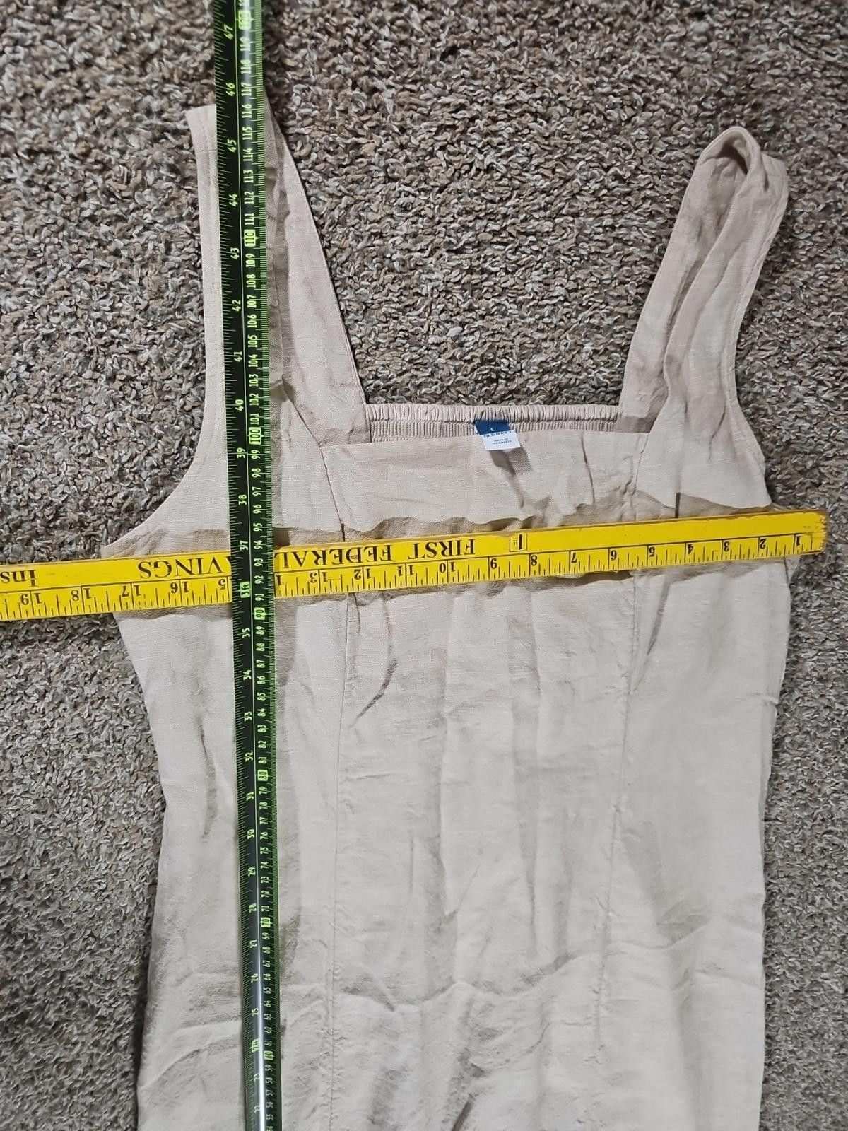 Old Navy Old Navy Smocked Linen Dress Neutral Capsule Minimalist L Size L / US 10 / IT 46 - 5 Thumbnail